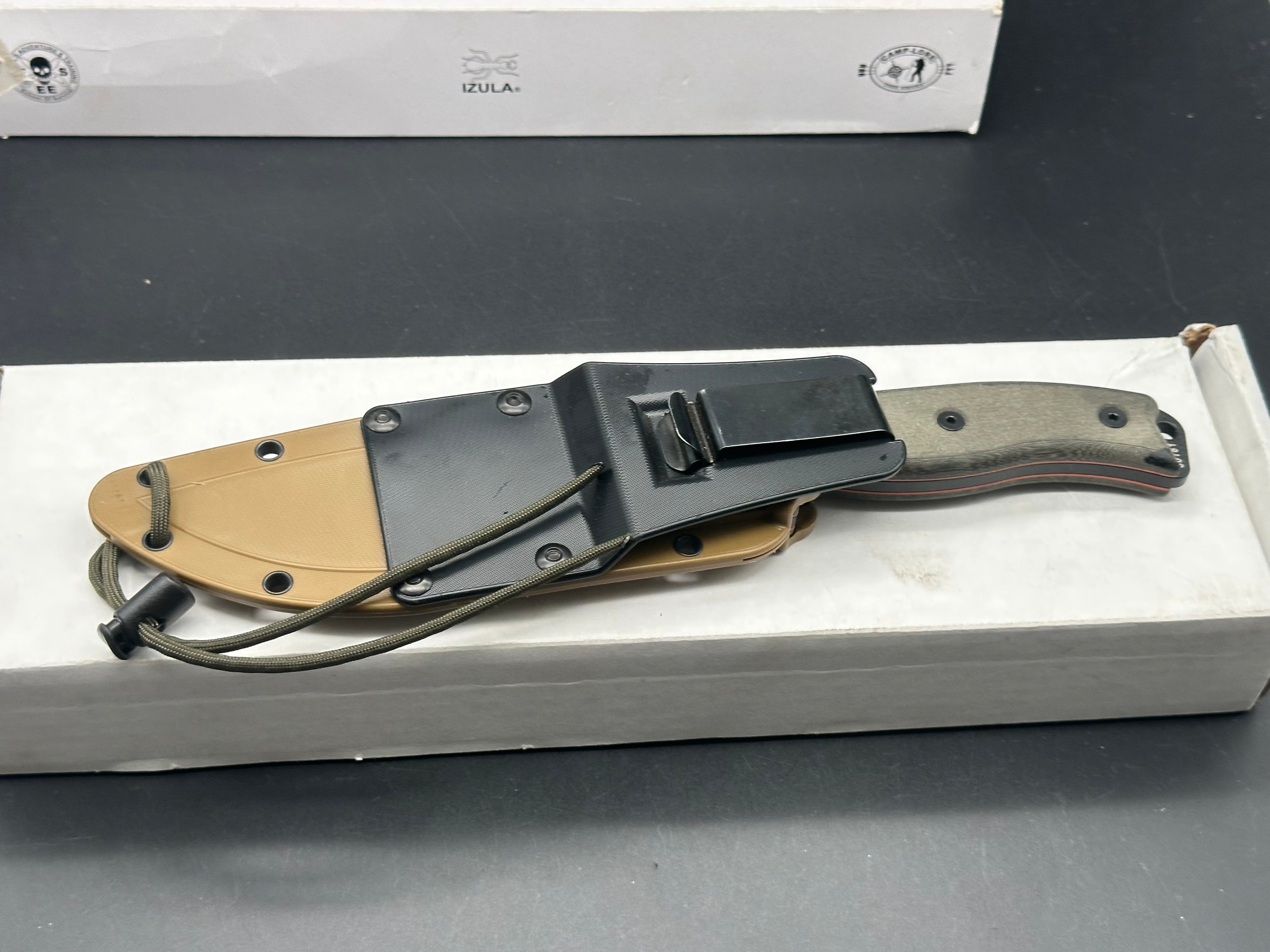ESEE 6P Survival Knife with Coyote Brown Sheath - 6.5 Inch Plain Edge Fixed Blade for Outdoor Camping, Hunting & Bushcraft