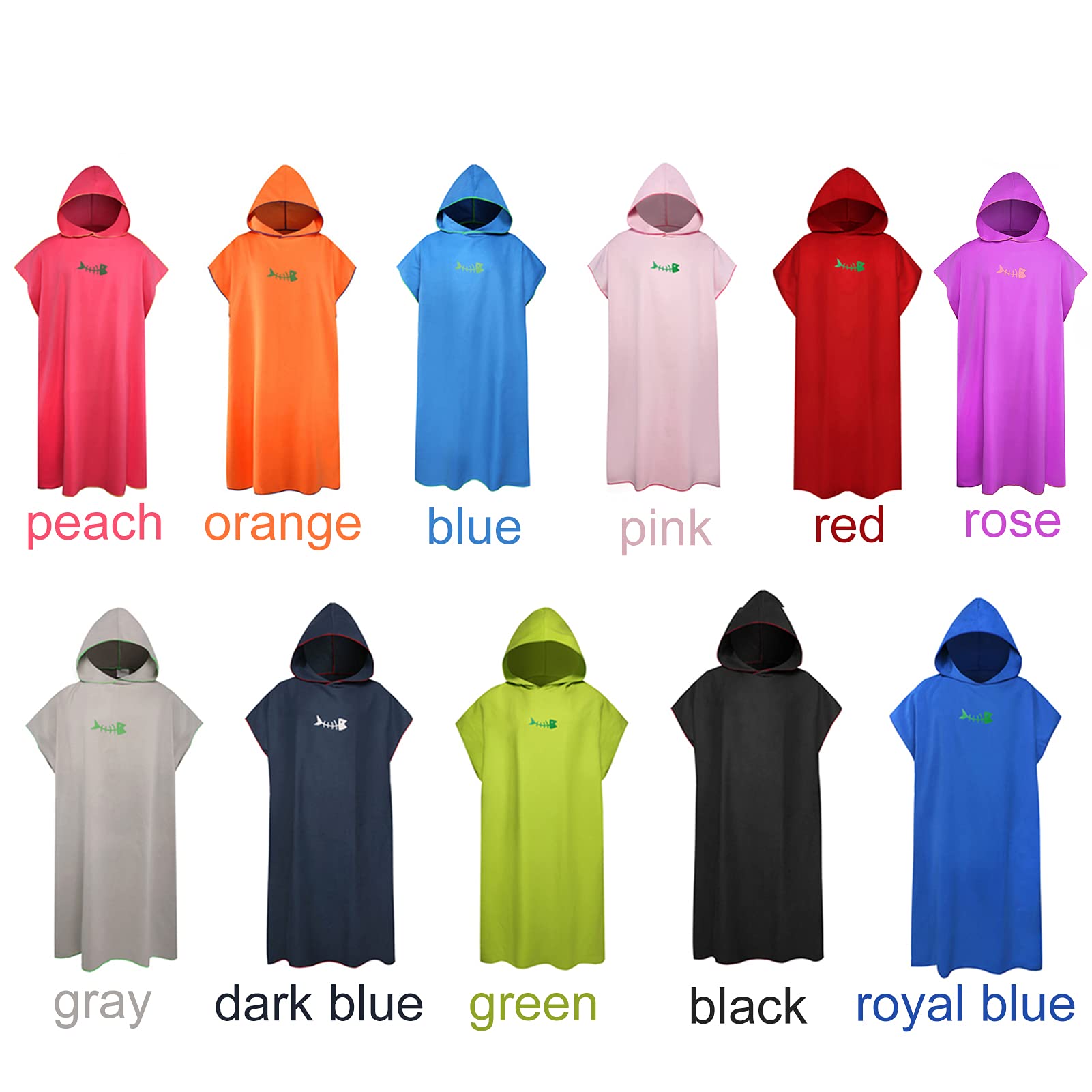 Lixada Quick-Dry Surf Poncho with Hood - Microfiber Beach Changing Towel & Swim Cover-Up for Adults | Perfect for Surfing, Swimming, Beach Trips & Outdoor Activities