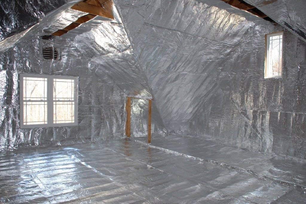 NASATECH 500sqft Radiant Barrier Reflective Foil Insulation Roll (4ft x 125ft) - Heavy Duty Commercial Grade, Tear-Resistant Double Sided Perforated Aluminum Foil for Attic, Roof & Wall Insulation - Perfect for Residential & Commercial Buildings, Energy Efficiency & Temperature Control