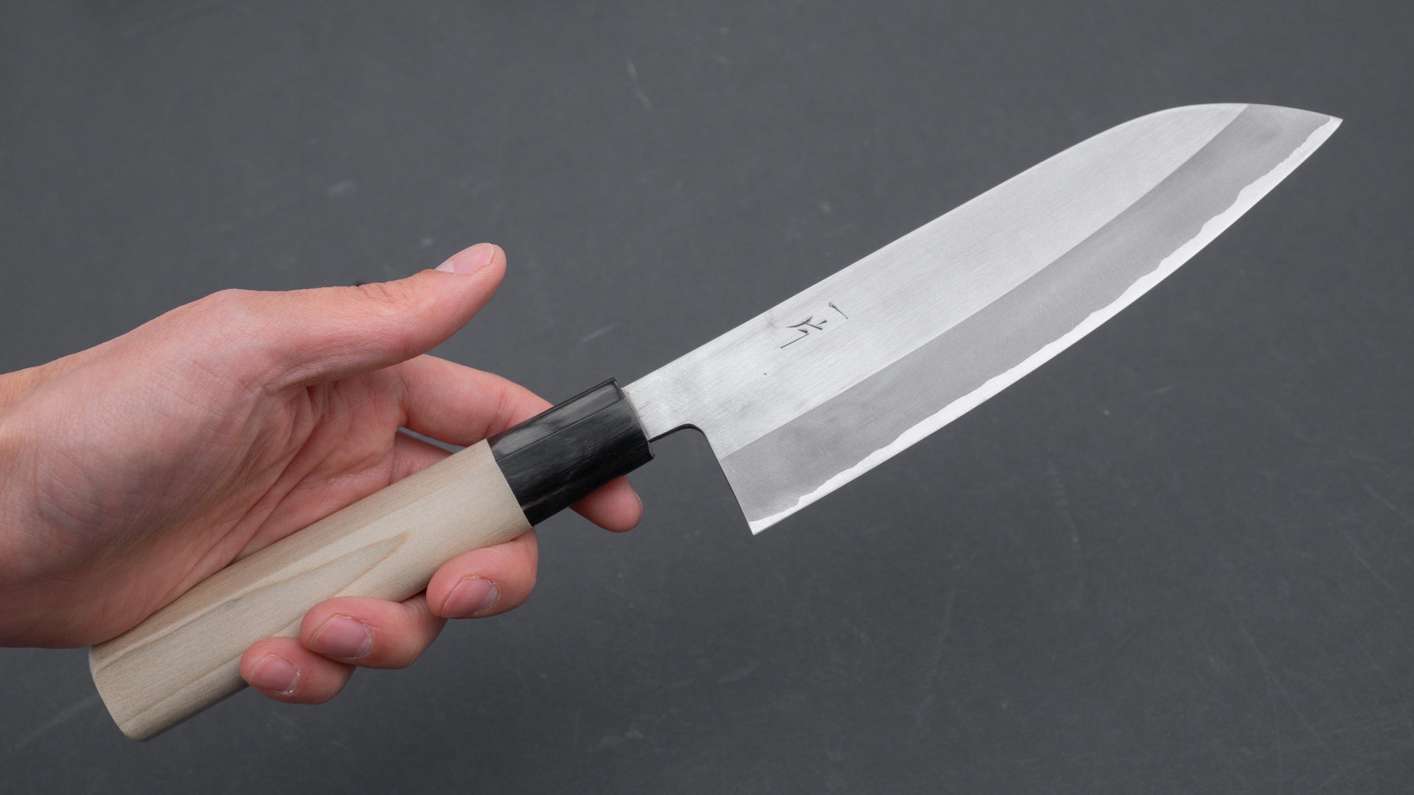 Premium Hitohira AH White #2 Stainless Clad Santoku Knife 170mm - Japanese Ho Wood Handle - Perfect for Slicing, Dicing & Precision Cooking in Professional Kitchens & Home Use