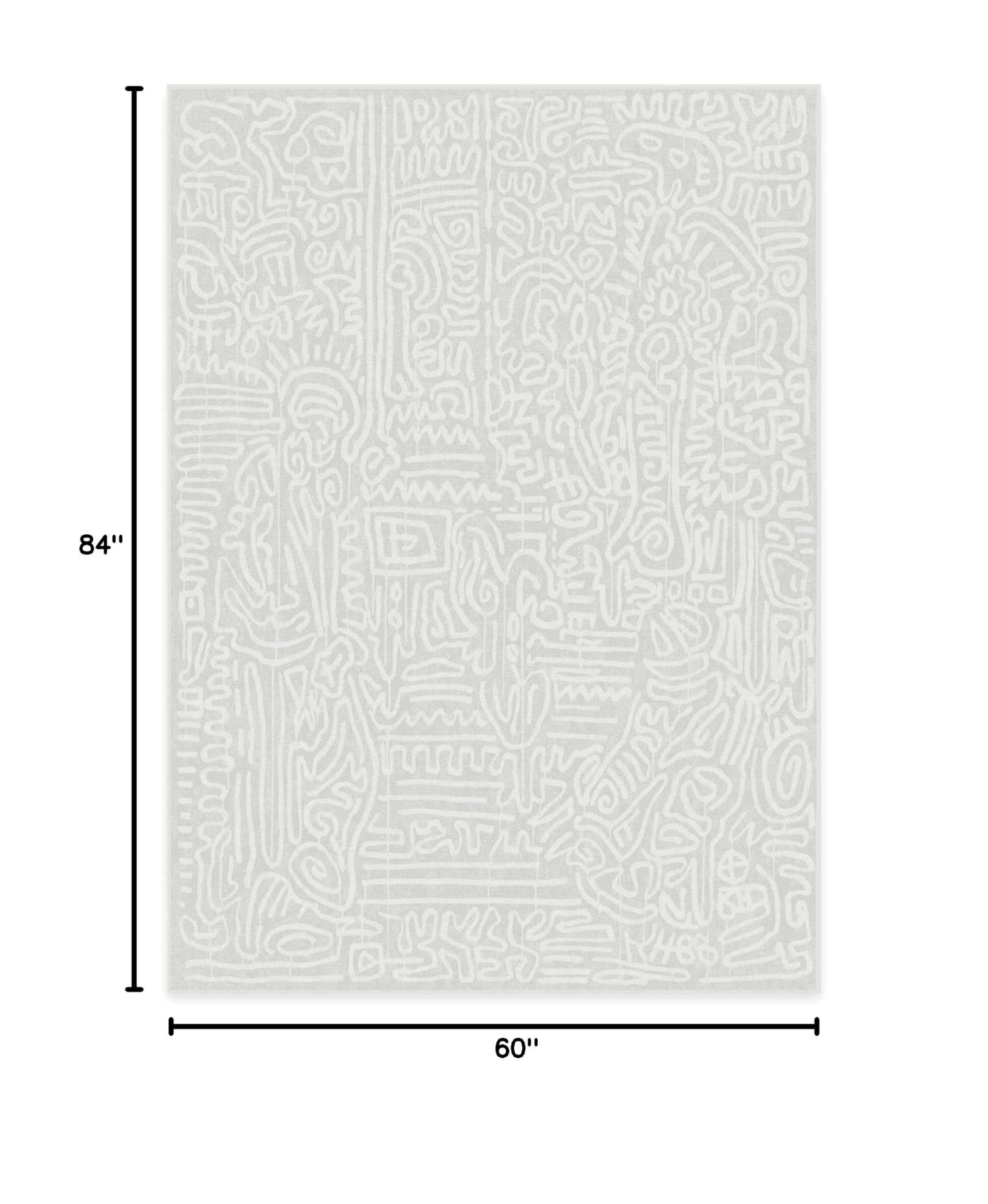 Ruggable x Keith Haring Washable 5x7 Area Rug - Freestyle Pearl Design | Non-Slip Premium Rug for Living Room, Bedroom, Kitchen, Office & Classroom | Easy to Clean & Durable | Perfect for High Traffic Areas & Pet-Friendly Homes