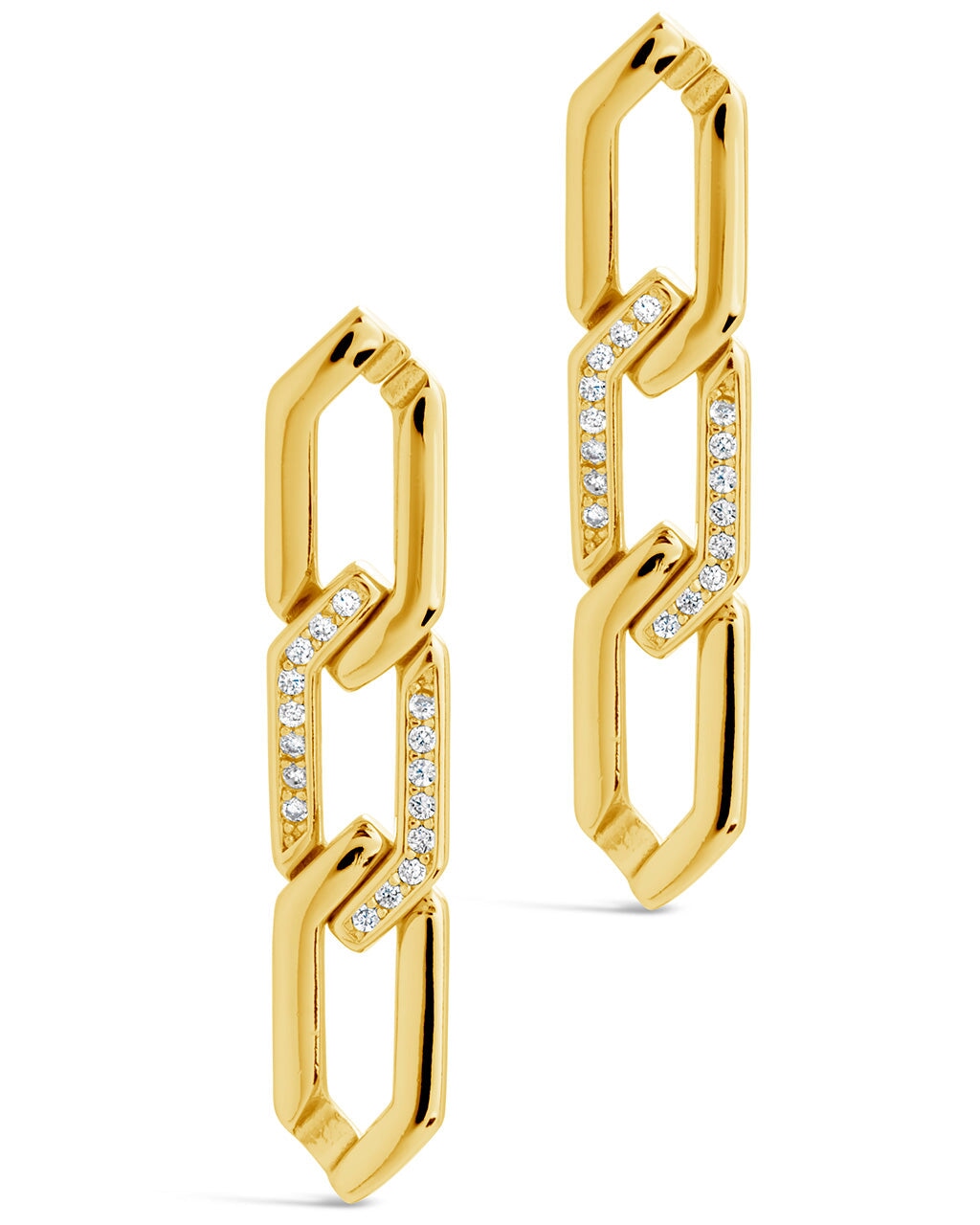 Kinslee Chain Drop Stud Earrings for Women - Dainty Gold Plated Elegant Jewelry - Perfect for Parties, Weddings & Everyday Wear