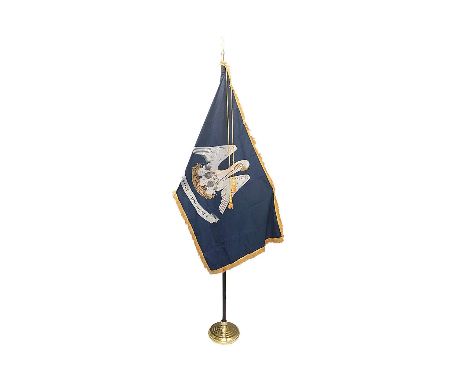 3x5' Louisiana State Indoor Flag Set with Pole, Base & Tassel - Perfect for Home, Office & Classroom Decor | American Made