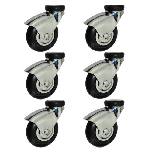 IV Pole Replacement Casters - Set of 6 Heavy Duty Wheels for Medical Equipment | Smooth Rolling Casters for Hospital Beds, IV Stands & Mobility Devices