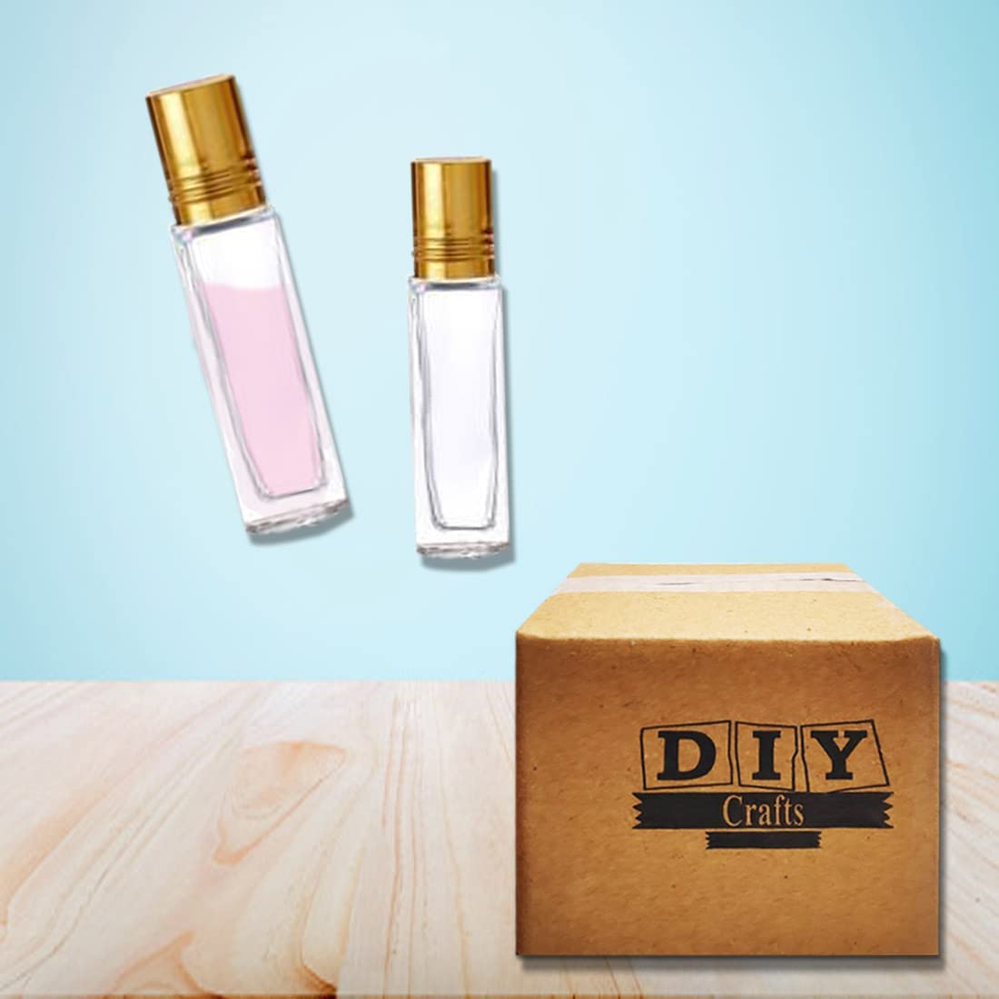 12 Pack Clear Glass Roller Ball Bottles - 10ml Empty Refillable Essential Oil Roller Bottles for DIY Crafts, Perfume, Lip Balm & Fragrance - Travel Size Portable for Aromatherapy, Skincare & On-the-Go Use