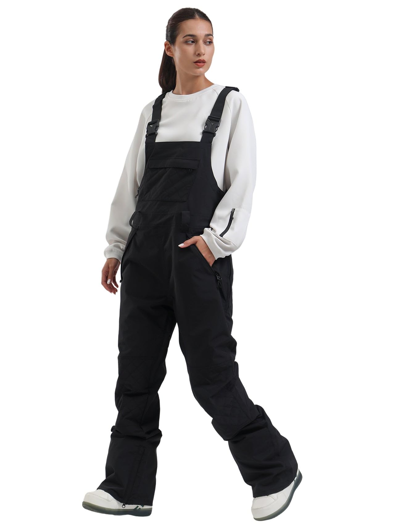 GSOU SNOW Women's Waterproof Ski Bibs - Windproof Snowboard Pants & Winter Overalls for Outdoor Sports - Perfect for Skiing, Snowboarding & Cold Weather Activities