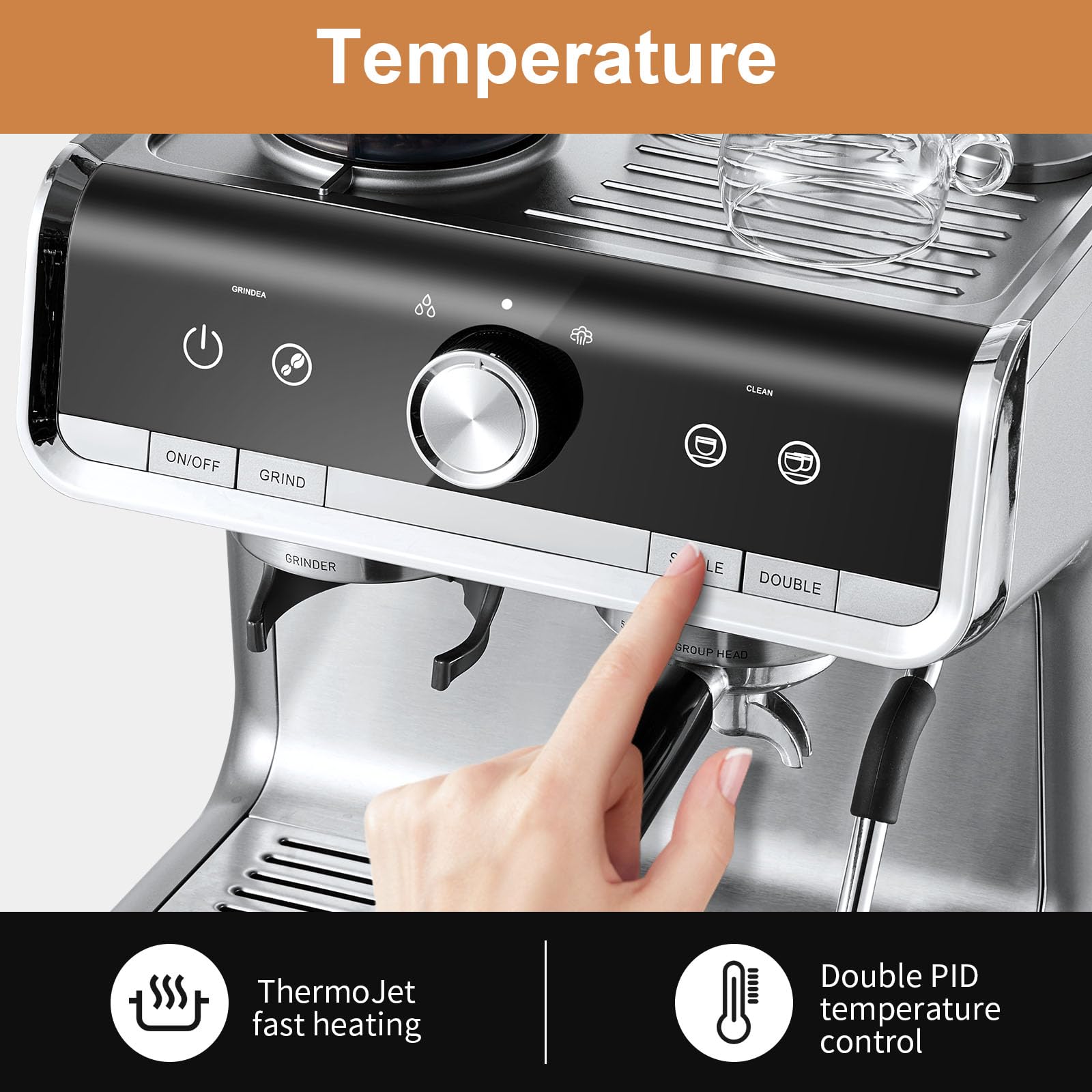 20 Bar Espresso Coffee Machine with Milk Frother - Professional Cappuccino & Latte Maker for Home & Office, 2.8L Removable Water Tank, Built-in Grinder - Perfect for Morning Brews, Afternoon Pick-Me-Ups & Entertaining Guests