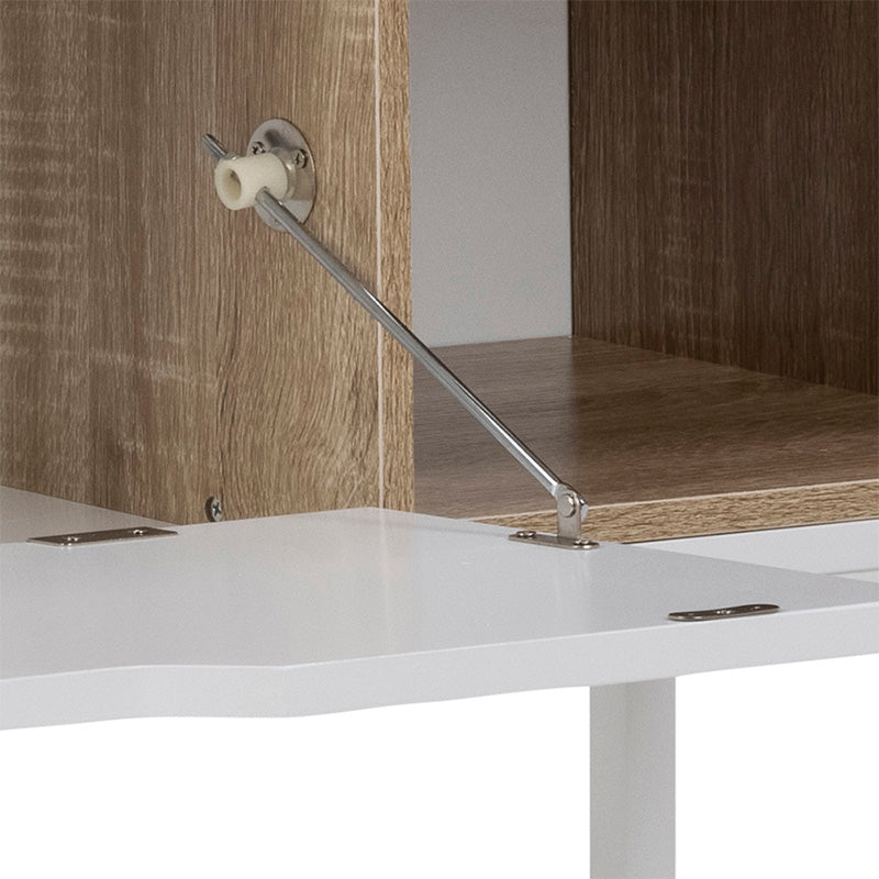 BATLEY 91.5cm White & Natural Study Desk Console - Modern Writing Desk for Home Office, Dorm Room & Small Spaces - Perfect for Remote Work, Online Classes & Crafting