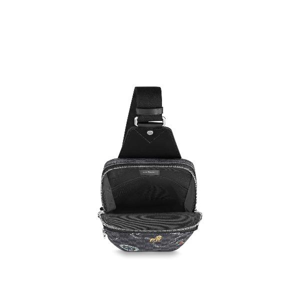 LV Avenue Sling Bag Damier Graphite - Renaissance Map Print Crossbody Bag for Men | Stylish Travel & Everyday Carry Essentials