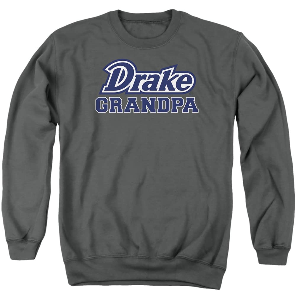 Drake University Official Grandpa Unisex Adult Crewneck Sweatshirt - Charcoal Grey 2XL | Comfortable College Apparel for Alumni, Students & Fans | Perfect for Game Days, Campus Wear & Casual Outfits