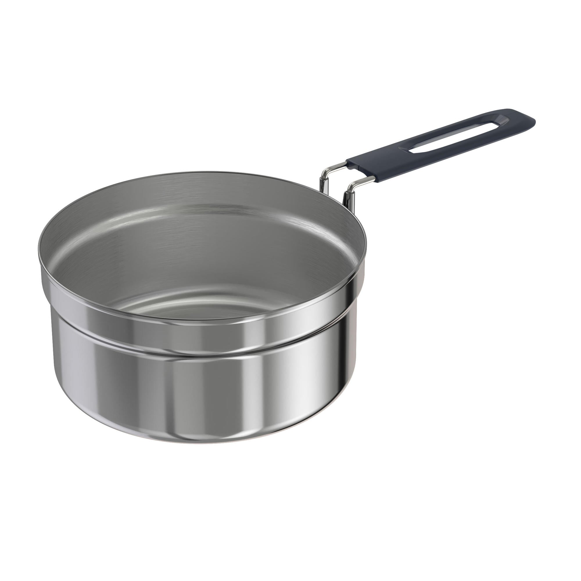 Quechua MH100 1.6L Stainless Steel Camping Cookware Set for 2 Persons - Lightweight Backpacking Cookset for Hiking, Camping & Outdoor Adventures