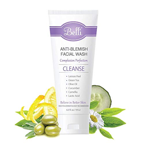 Belli Skincare Anti-Blemish Facial Wash - Natural Acne Treatment Face Cleanser for Sensitive Skin (6.5 oz) | Gentle Daily Cleansing for Clear, Healthy Complexion