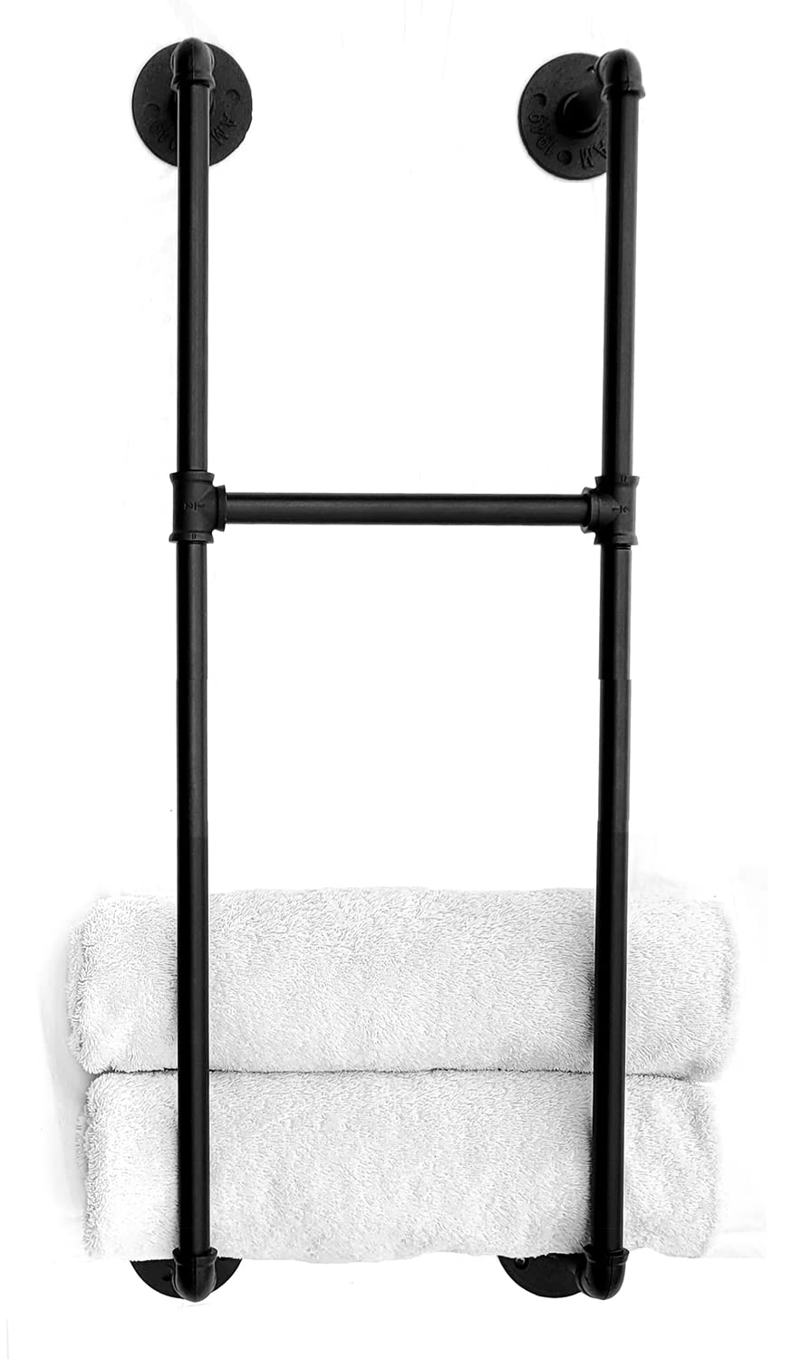 **Industrial Pipe Wall Mounted Towel Rack - Heavy Duty Bathroom Organizer for Hand Towels & Washcloths - Space Saving RV Camper Storage Shelf (Perfect for Small Bathrooms, Tiny Homes & Campers)**