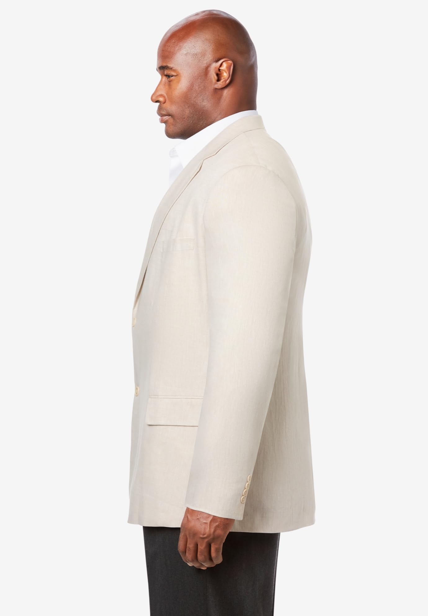 KS Island Men's Big & Tall Linen Blend Two-Button Suit Jacket - Lightweight Summer Blazer for Business Casual & Formal Occasions