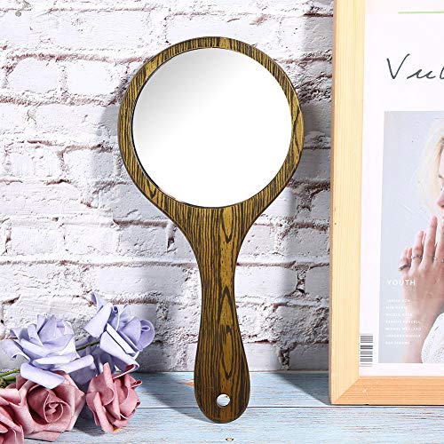 Vintage Handheld Makeup Mirror - Portable Cosmetic Mirror for Hairdressing, Salon & Barber Use - Green Vanity Mirror for Home, Travel & Professional Styling