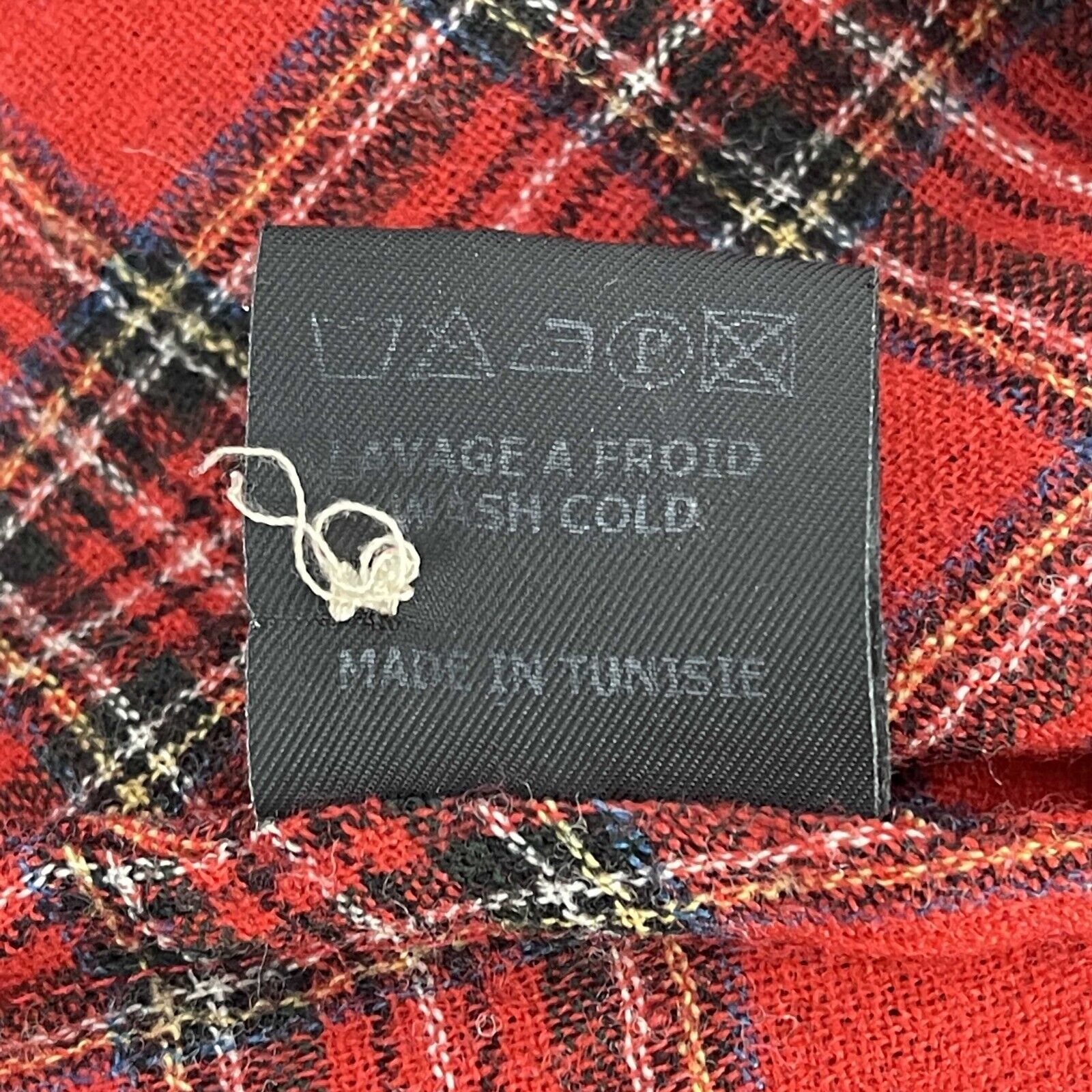 Isabel Marant Plaid Wool Button Long Sleeve Red Top for Women | US XXS | Cozy Winter Fashion & Holiday Outfit