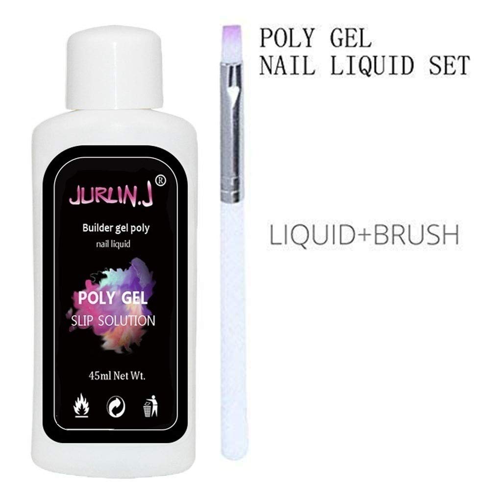 3pcs Poly Gel Nail Liquid Slip Solution 45ml - Professional Nail Glide Solution for Poly Gel, Acrylic & Builder Gel Extensions | Easy Soak-Off Application | Perfect for Salon & Home Nail Art DIY