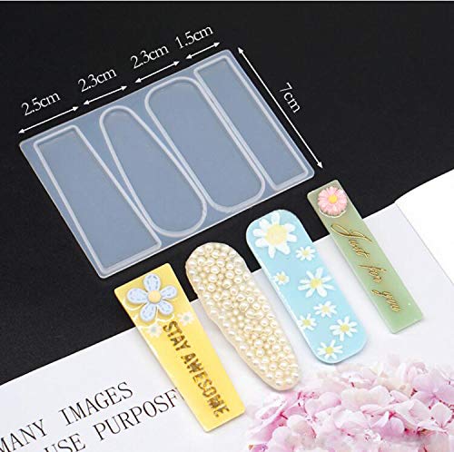 iSuperb 3-Piece Silicone Hair Clip Molds Set with 10 Hairpin Accessories - DIY Resin Hairpin Jewelry Making Kit for Crafters - Perfect for DIY Gifts, Bridal Hair Accessories, and Handmade Jewelry Projects