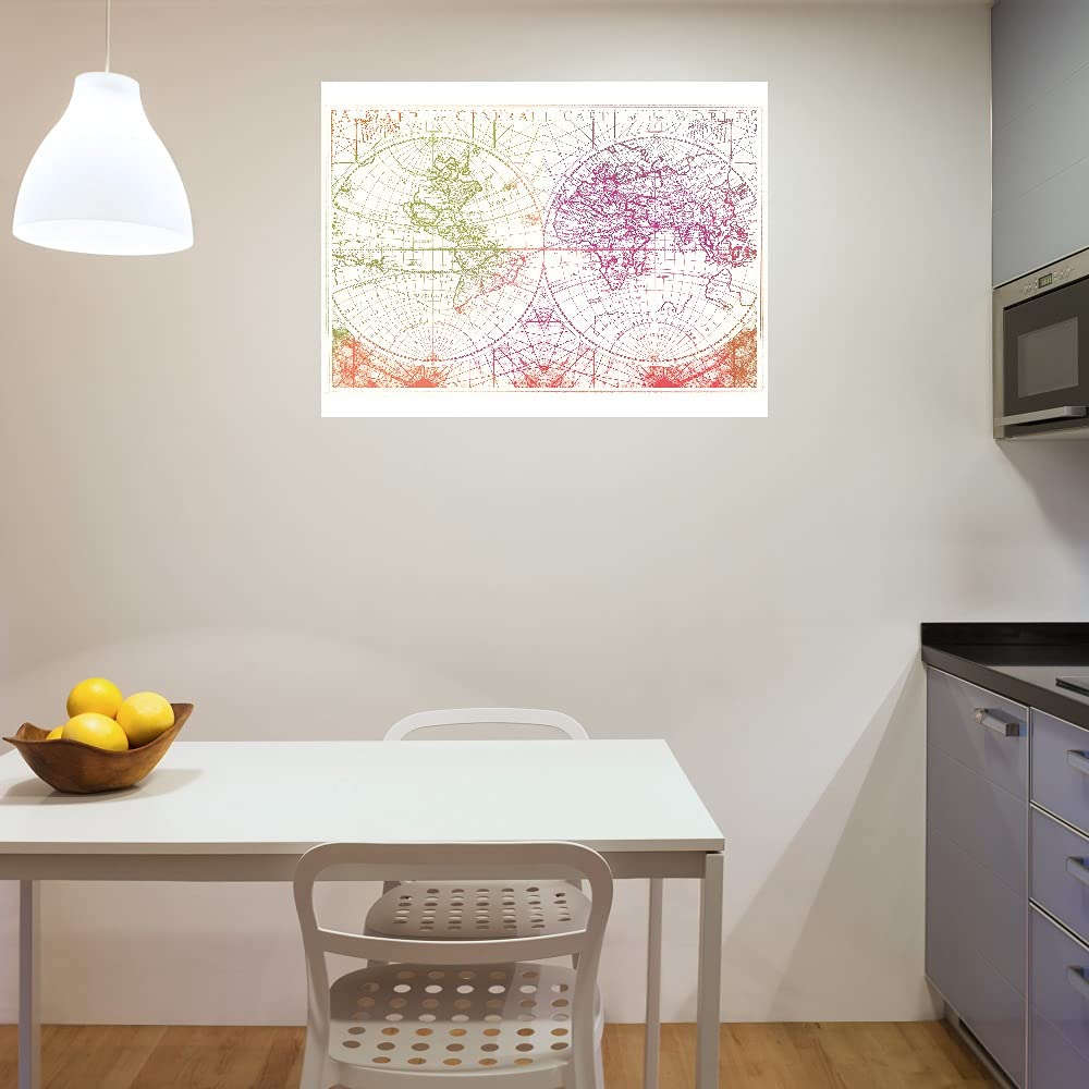 Tom Frazier Fine Art Canvas Map Etching - 46x35 Inch Wall Decor for Living Room, Bedroom, Office & More | Ready to Hang Landscape Artwork | Perfect for Home, Office & Commercial Spaces