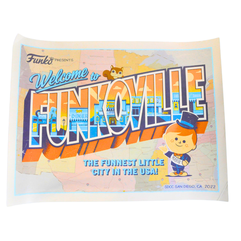 SDCC 2022 FunkoVille Exclusive Collectible Poster - Limited Edition Pop Culture Wall Art for Comic Con Fans & Home Decor