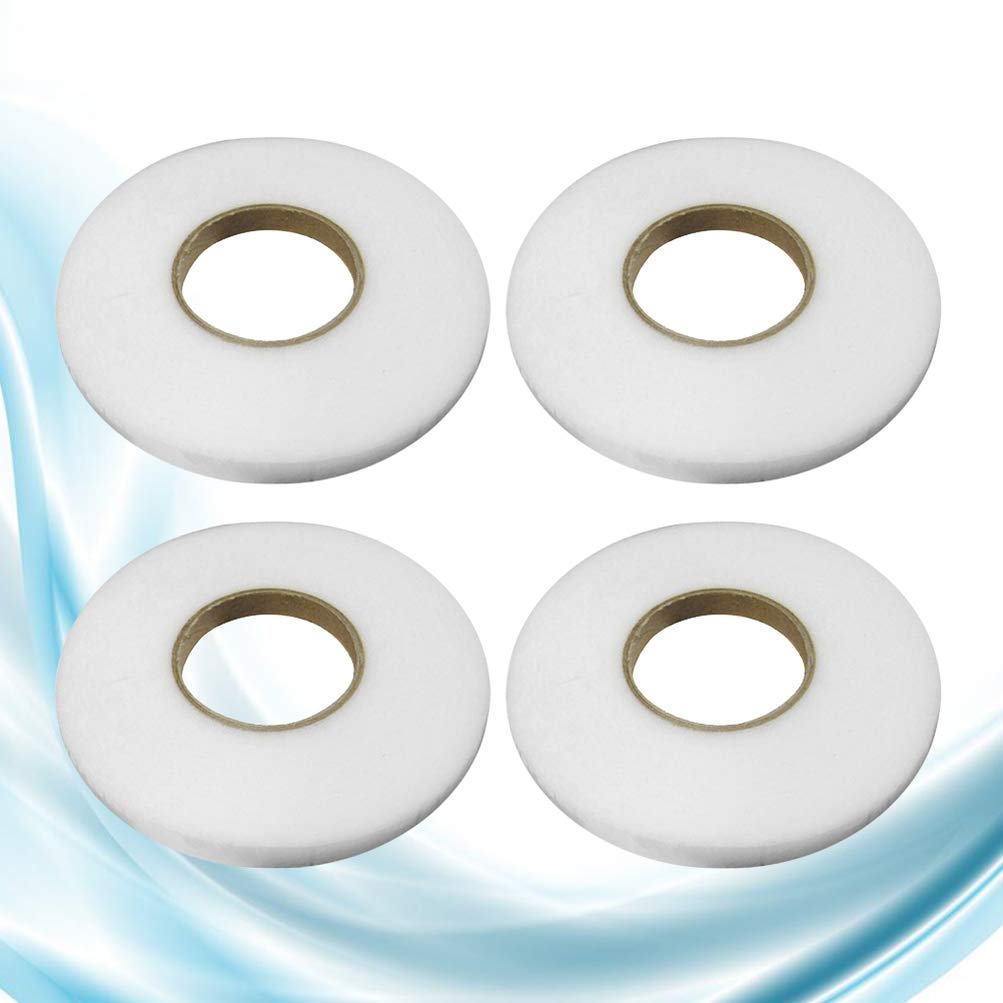 4 Rolls Fabric Fusion Tape - Double Sided Temporary Iron-On Hemming Tape for Clothes, White Yarn Strips for DIY Sewing & Fabric Repair | Perfect for Hemming Pants, Dress Alterations & Craft Projects