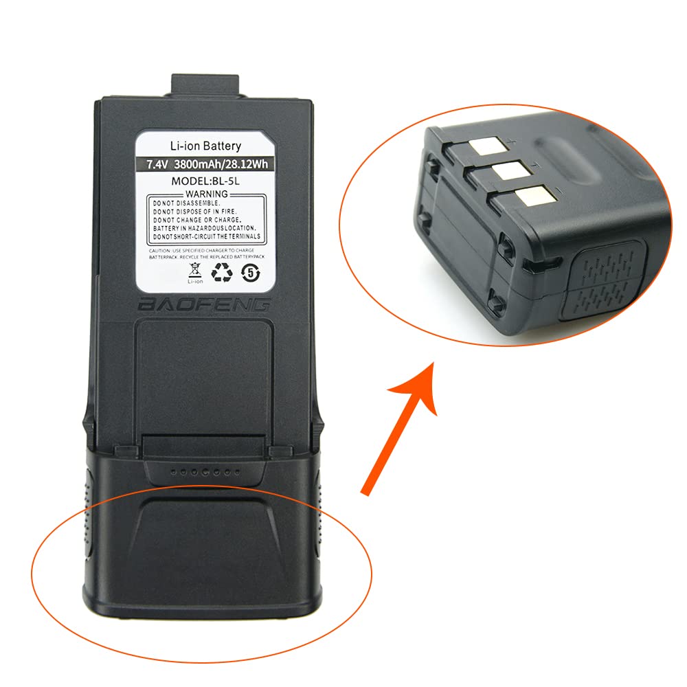 7.4V 3800mAh High Capacity Replacement Battery for BaoFeng GT-3/GT-3TP/GT3/GT3TP/Mark-II/III Walkie Talkies - Long Lasting Power for Outdoor Adventures, Emergency Communication & Security Work