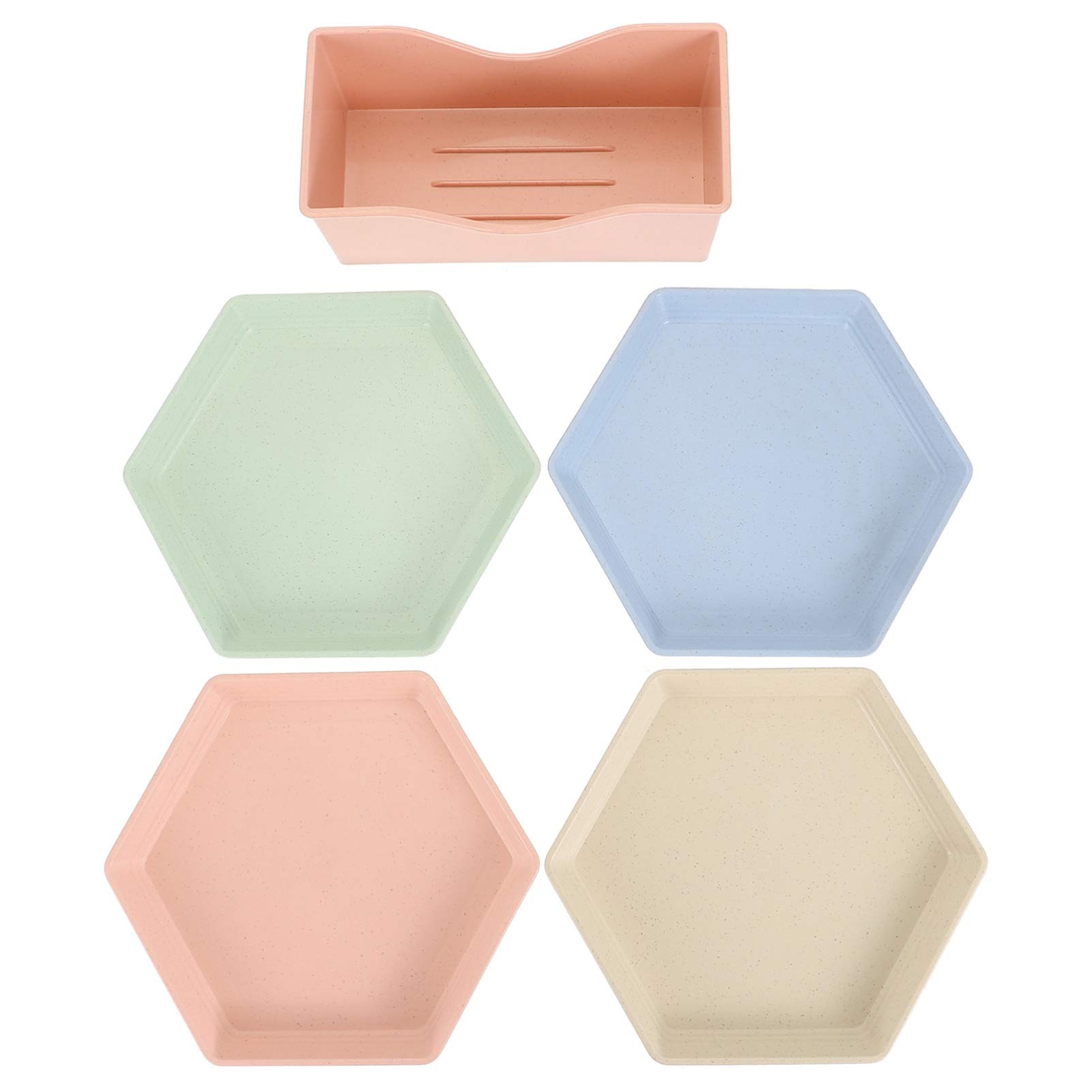 Hemoton 1 Set Divided Serving Plates - Round Plastic Dinnerware for Adults & Kids - Soup, Pasta, Salad Trays - BPA-Free Camping & Picnic Dishes - Microwave Safe Food Containers (Perfect for Family Dinners, Outdoor Parties & School Lunches)