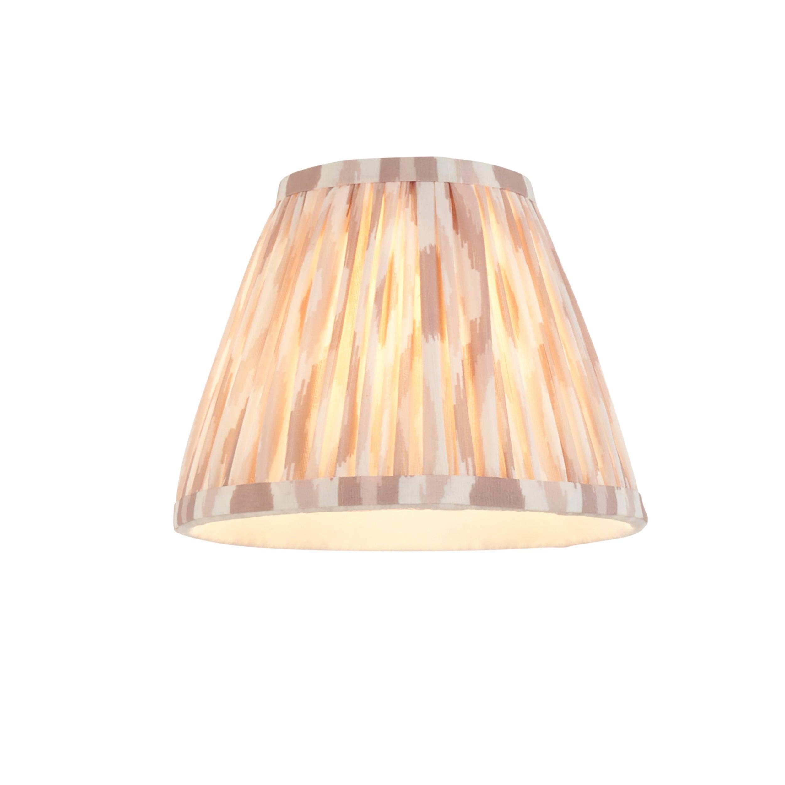 Dome Fold Brass Wall Light with Ikat 16cm Neutral Shade - Vintage Style Sconce for Bedroom, Living Room & Hallway Lighting