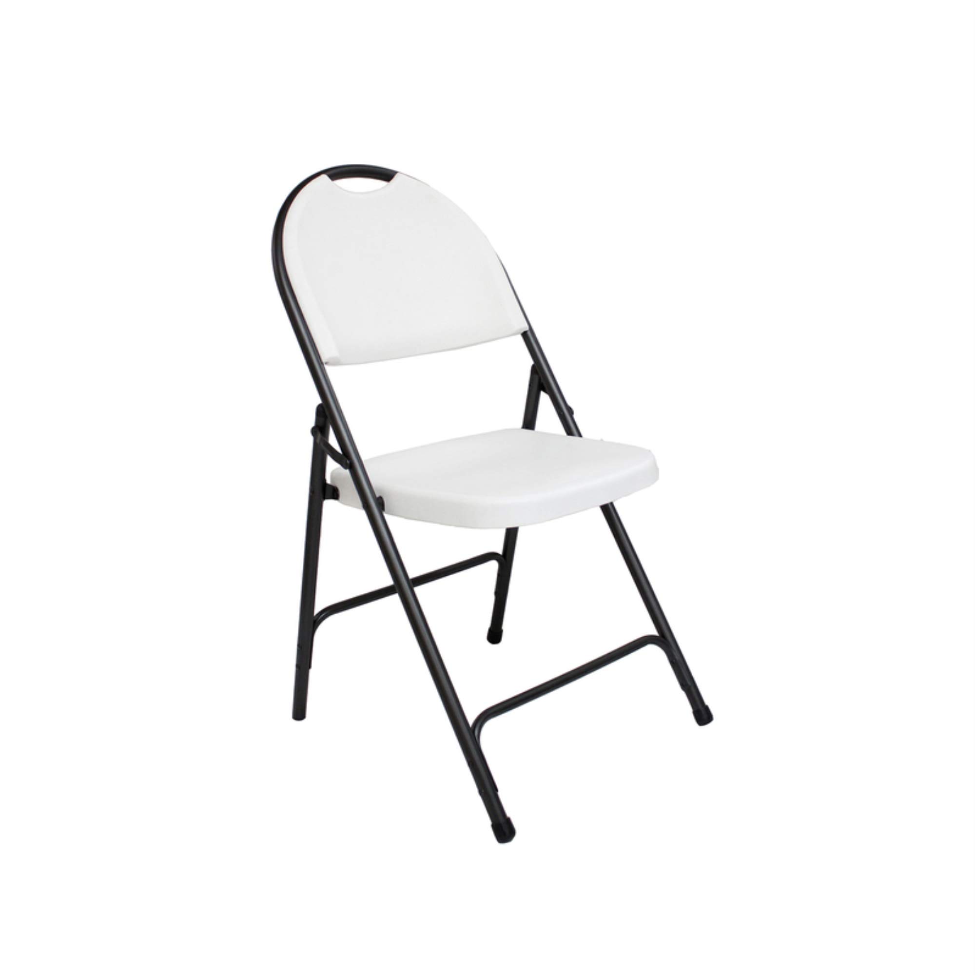 LIVING ACCENTS Sc2001 White Plastic Folding Chair - Lightweight, Durable & Stackable for Outdoor Events, Picnics, and Parties