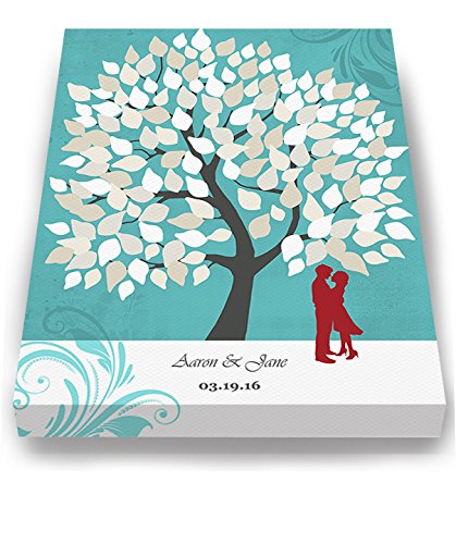 Personalized Couples Canvas Wall Art - Custom His & Hers Romance Tree with Names & Date - Unique Wedding Anniversary, Newlywed, Housewarming Gift - 20
