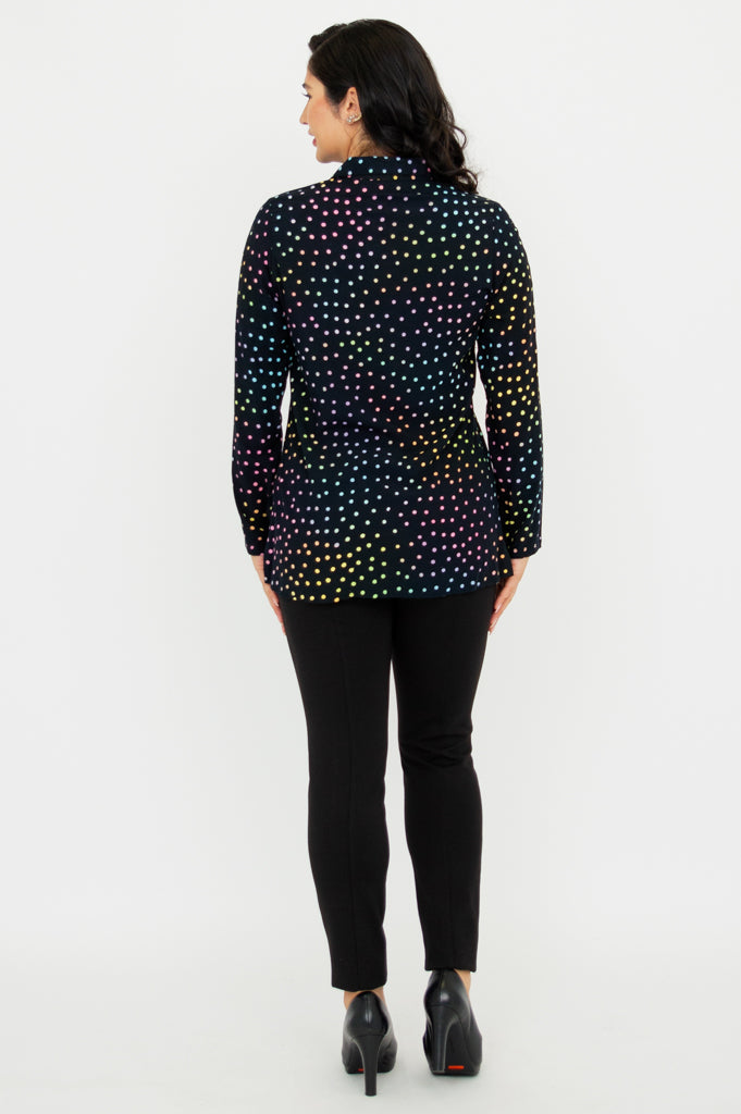 Cindy Long Sleeve Blouse in Rainbow Colors - Perfect for Casual Wear, Office Outfits & Special Occasions
