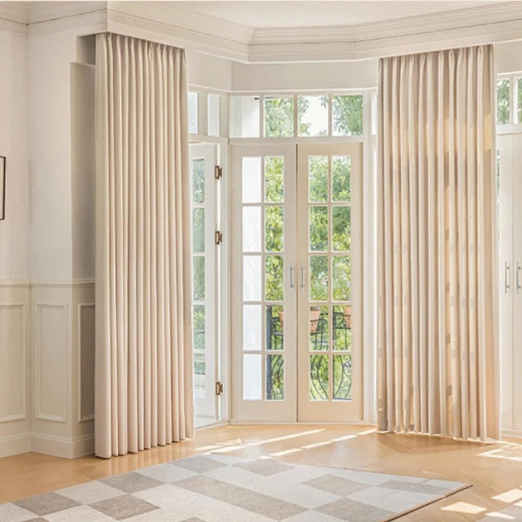 Claire Polyester Jacquard Wavy Pattern Blackout Curtains for Bedroom & Living Room - Thermal Insulated Window Drapes for Light Blocking & Privacy