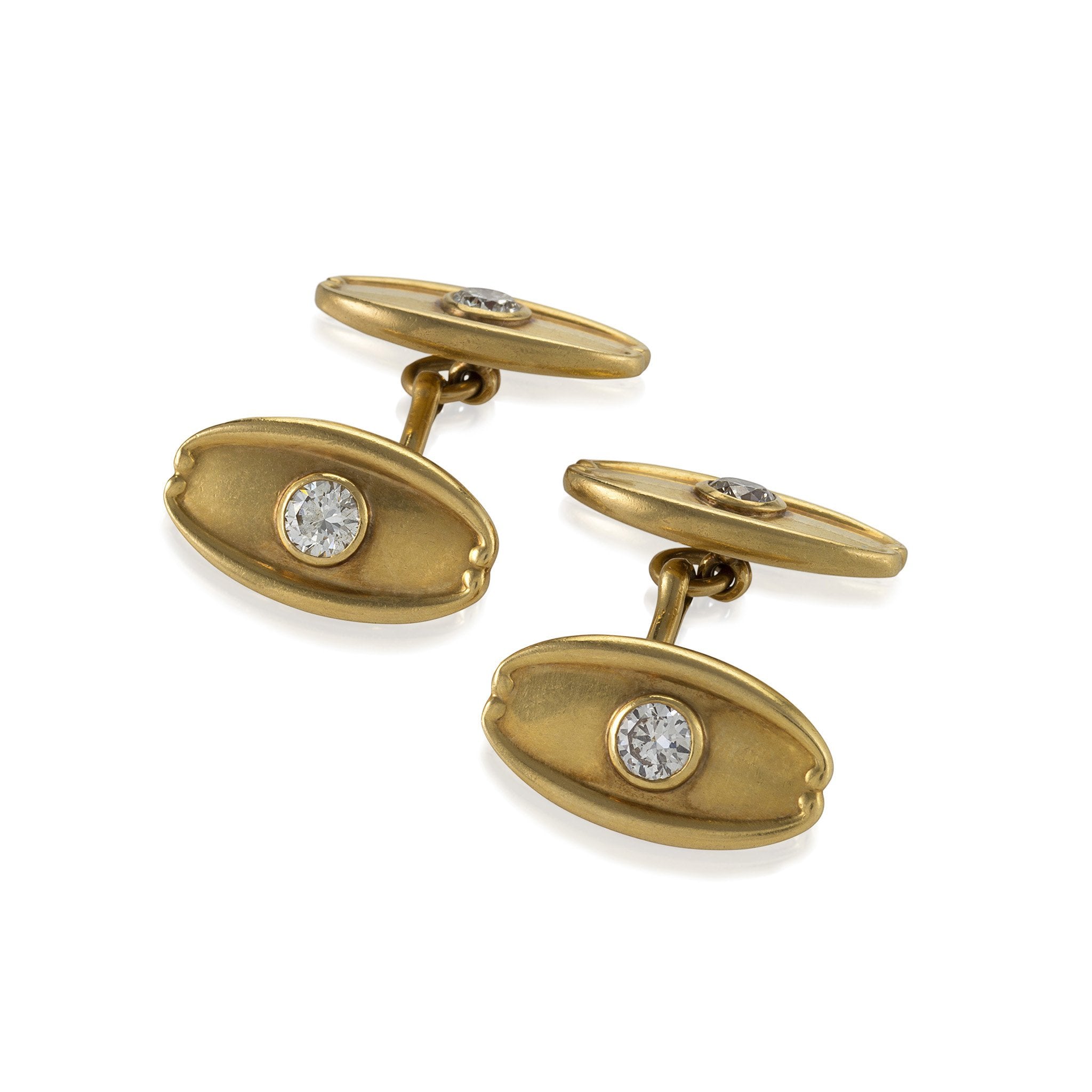 Tiffany & Co. 18K Gold and Diamond Cufflinks for Men - Luxury Wedding, Prom & Formal Event Accessories