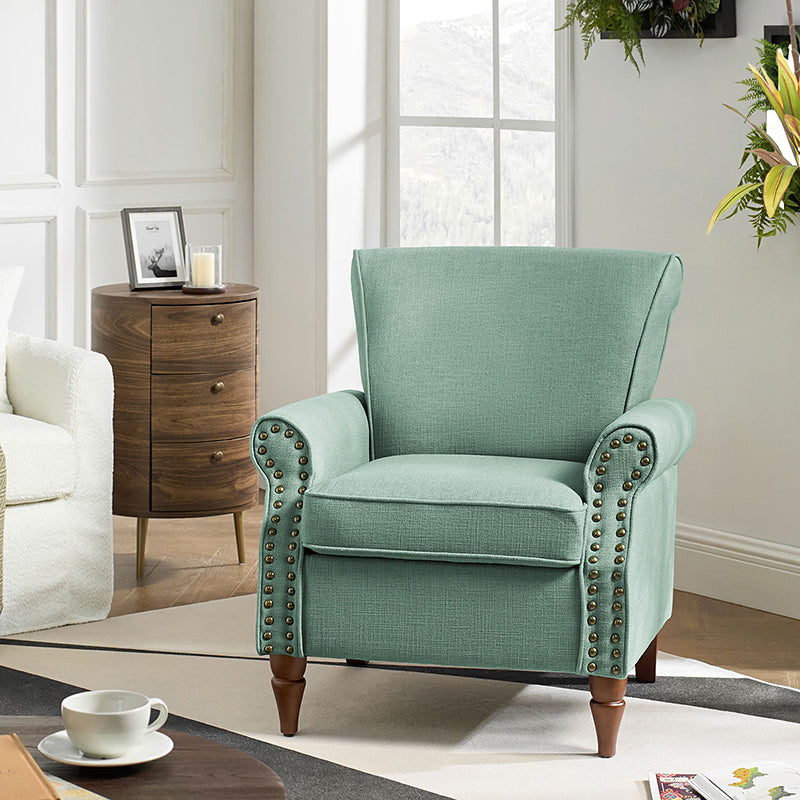 Hypanis Upholstered Armchair with Solid Wood Legs - Modern Living Room Accent Chair for Home, Office & Reading Nook - Comfortable Lounge Chair for Relaxing & Decor