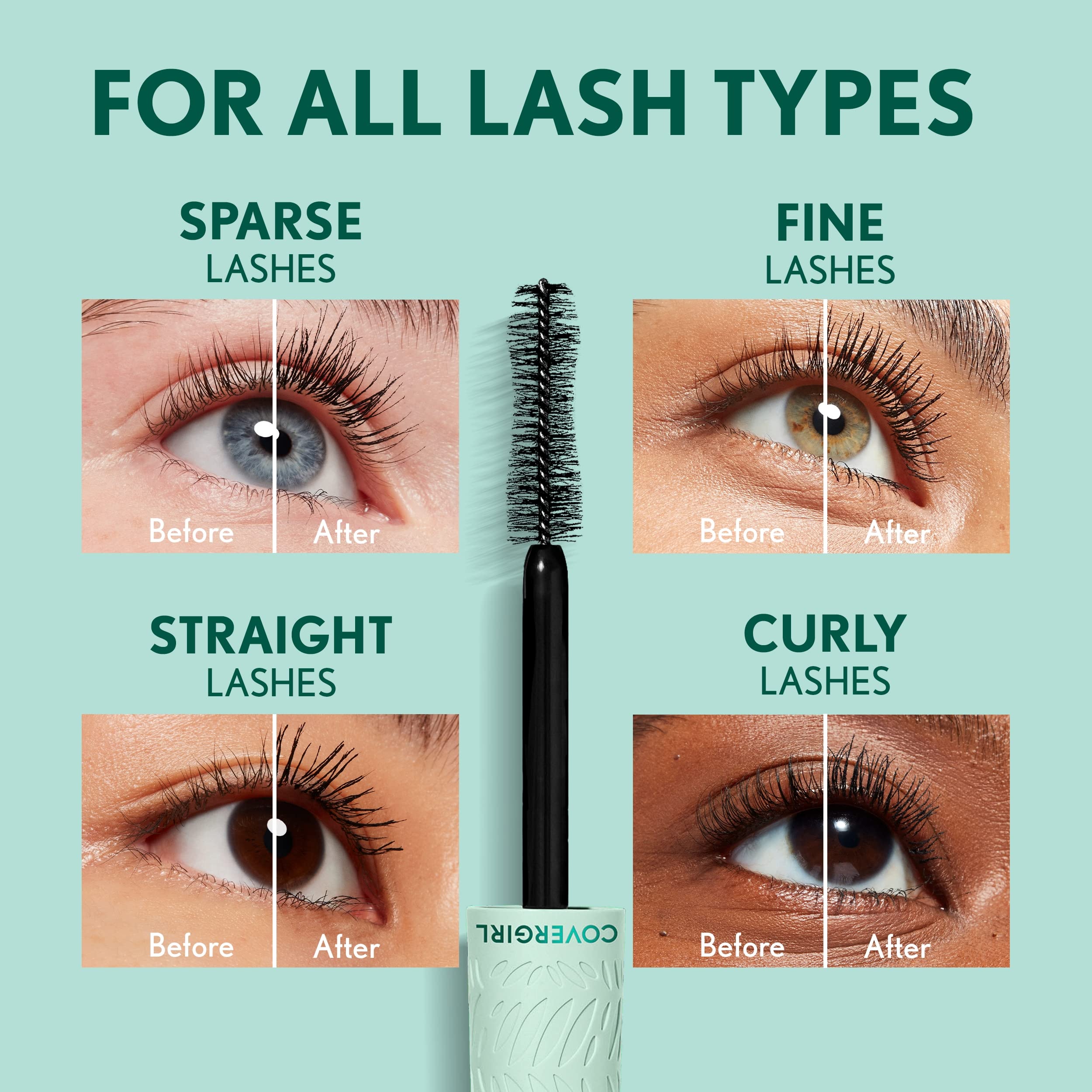 Covergirl Lash Blast Cleantopia Volumizing Mascara - Smudge Proof, Vegan & Cruelty Free - Black 805 (1 Count) for Long-Lasting Volume & Definition - Perfect for Daily Wear & Special Occasions