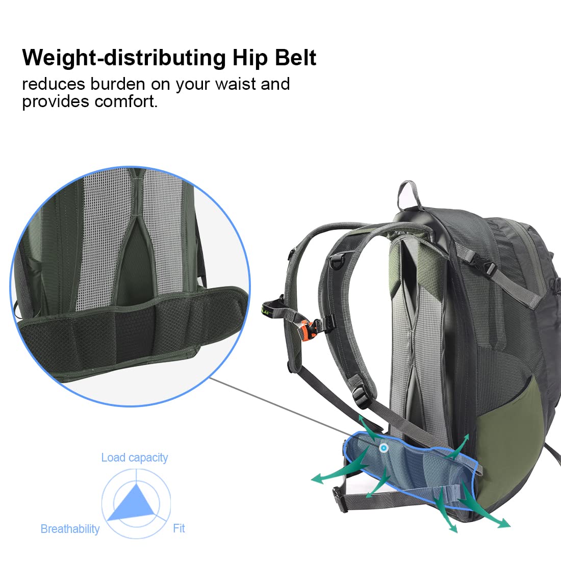 KAILAS Q-WIND II 28L Lightweight Hiking Backpack for Men & Women - Waterproof Daypack with Rain Cover for Travel, Camping & Outdoor Adventures