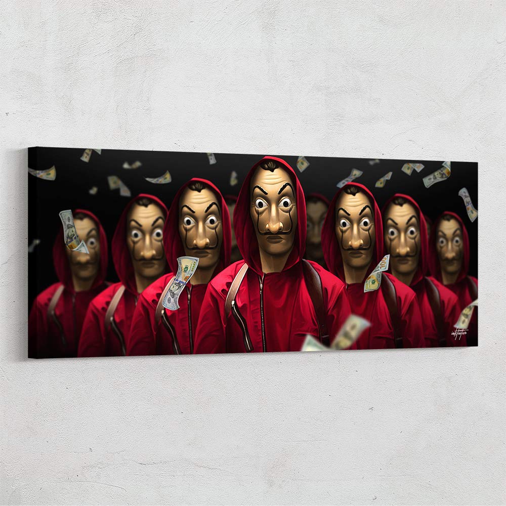 Inktuitive 'Heist' Money Motivational Wall Art Canvas Print - Modern Home & Office Décor for Bedroom, Living Room, Business - 24x10 Inches - Perfect for Inspiration & Wealth Mindset