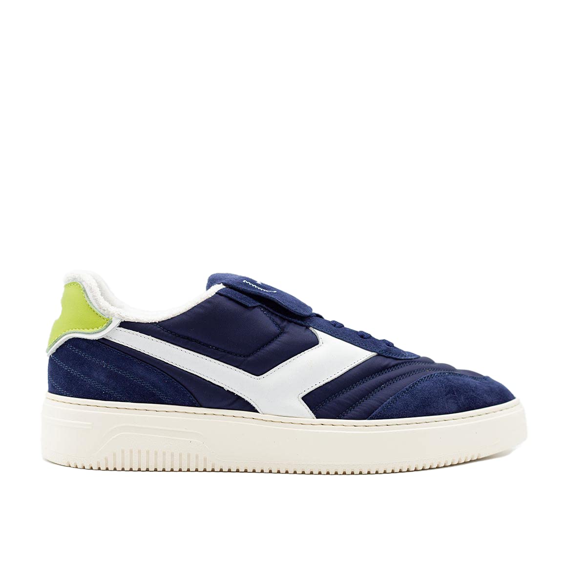 PDO 135 Classic Leather Sneakers with Thick Sole - White/Black/Royal Blue - for Casual & Streetwear