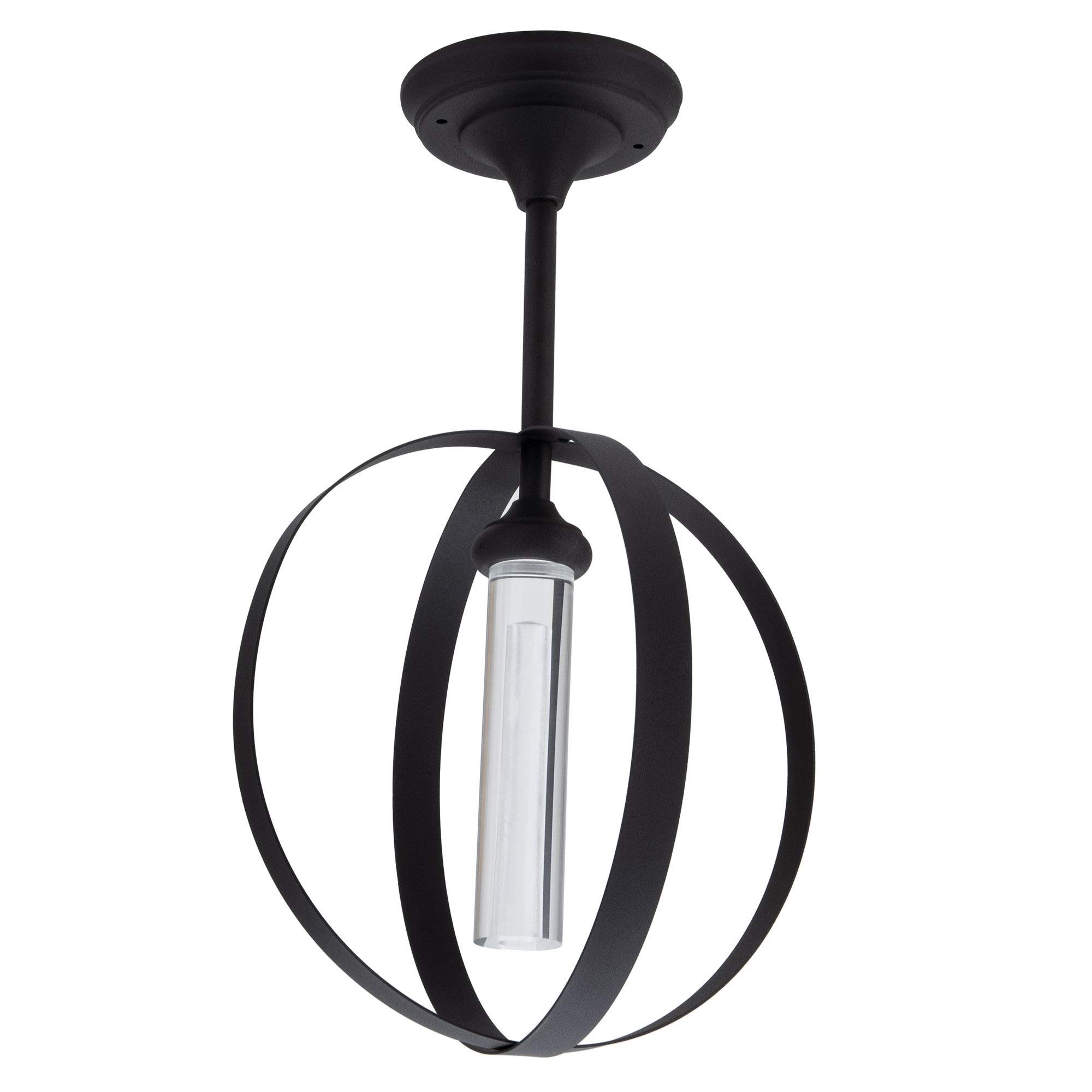RecPro RV Decorative Iron Sphere Ceiling Light - 12V LED Pendant Light with Frosted Acrylic Shade | Dimmable Hanging Fixture for RV, Camper, Cabin & Home Decor (1 Light) - Perfect for Bedroom, Kitchen & Living Room Lighting