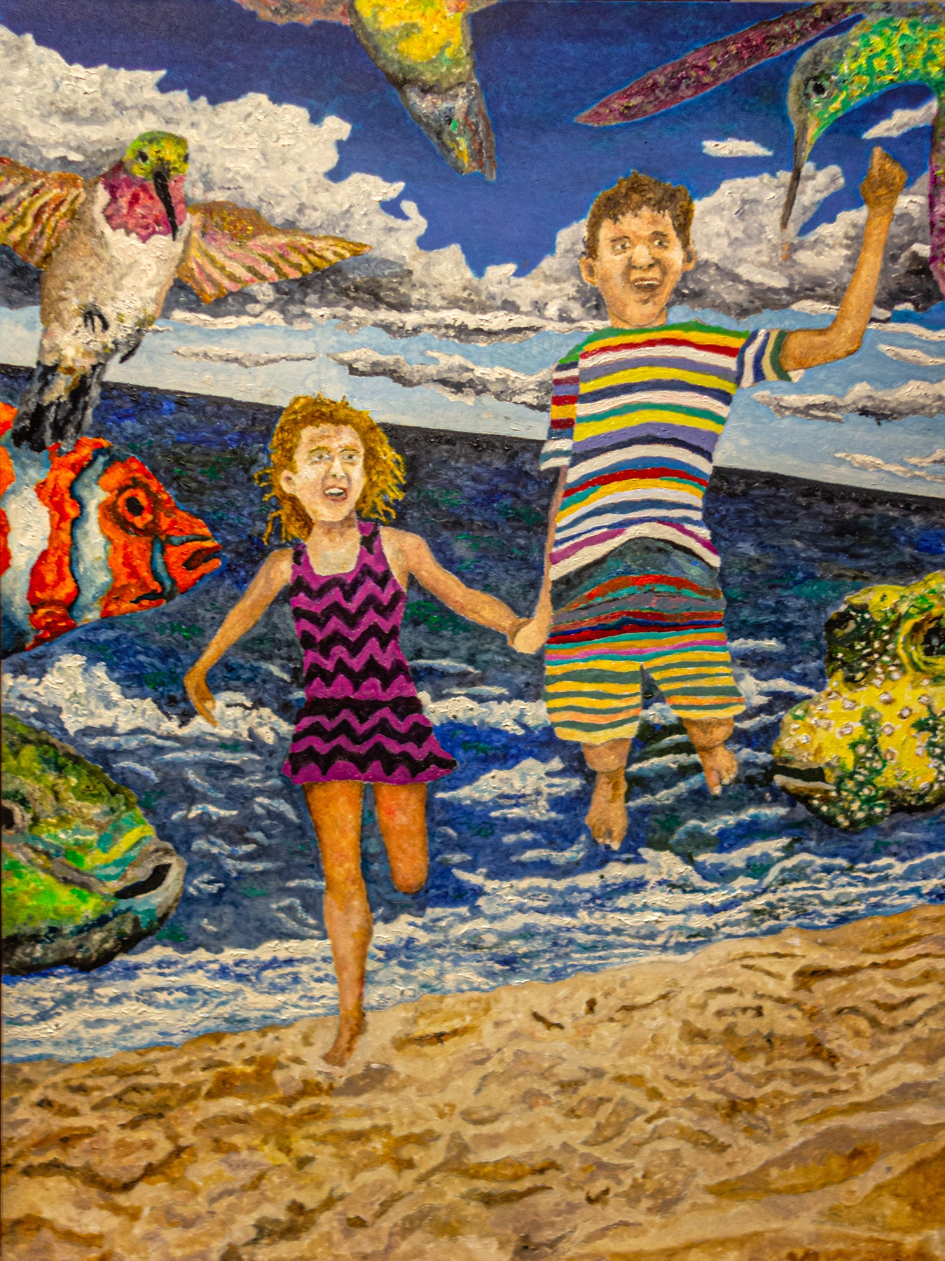 Gary Grissom: Beach Jump, Birds, Fish - Premium Wall Art for Coastal Home Decor | Perfect for Living Room, Bedroom & Beach House