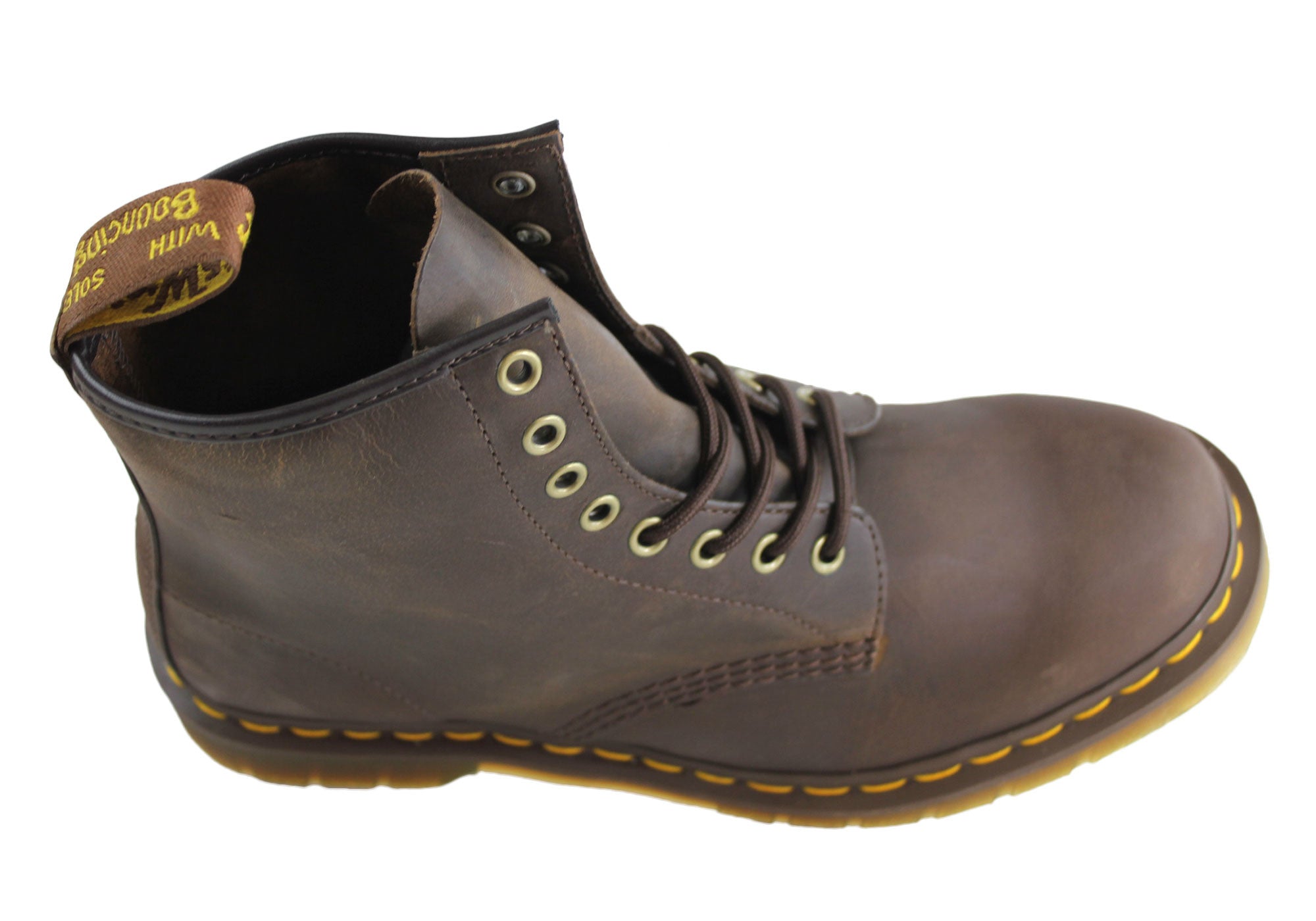Dr. Martens 1460 8-Eye Gaucho Crazy Horse Leather Unisex Combat Boots - Perfect for Punk Fashion, Street Style & Everyday Wear