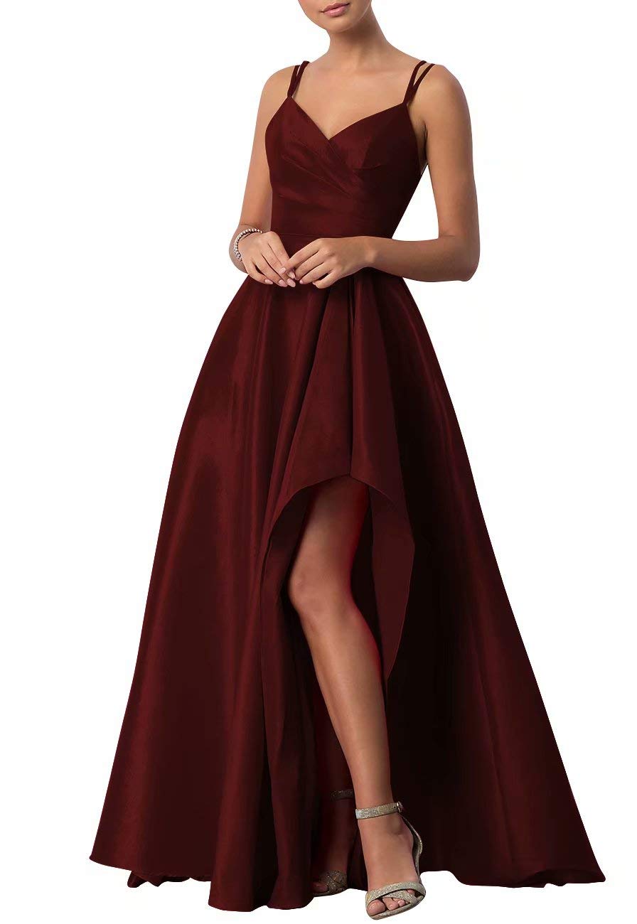 Lilibridal Women's High-Low Taffeta Prom Dress with Slit & Pockets - Elegant Evening Gown for Homecoming, Party, Wedding Guest - Perfect for Formal Events & Special Occasions