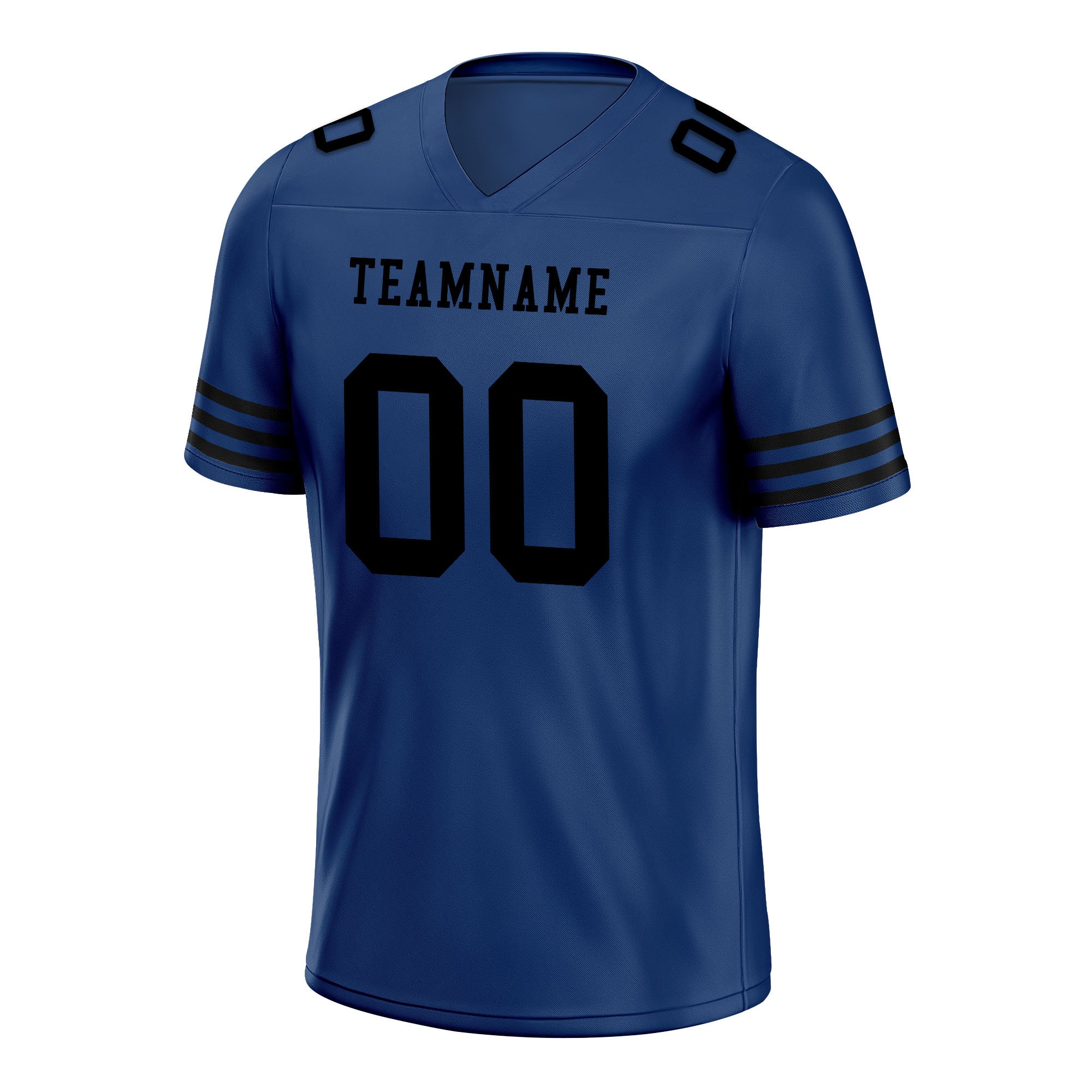 Custom Dark Blue & Black Striped Sleeves Personalized Authentic Football Jersey FBJ02 D06034 - Perfect for Game Day, Team Sports & Fan Apparel Gifts