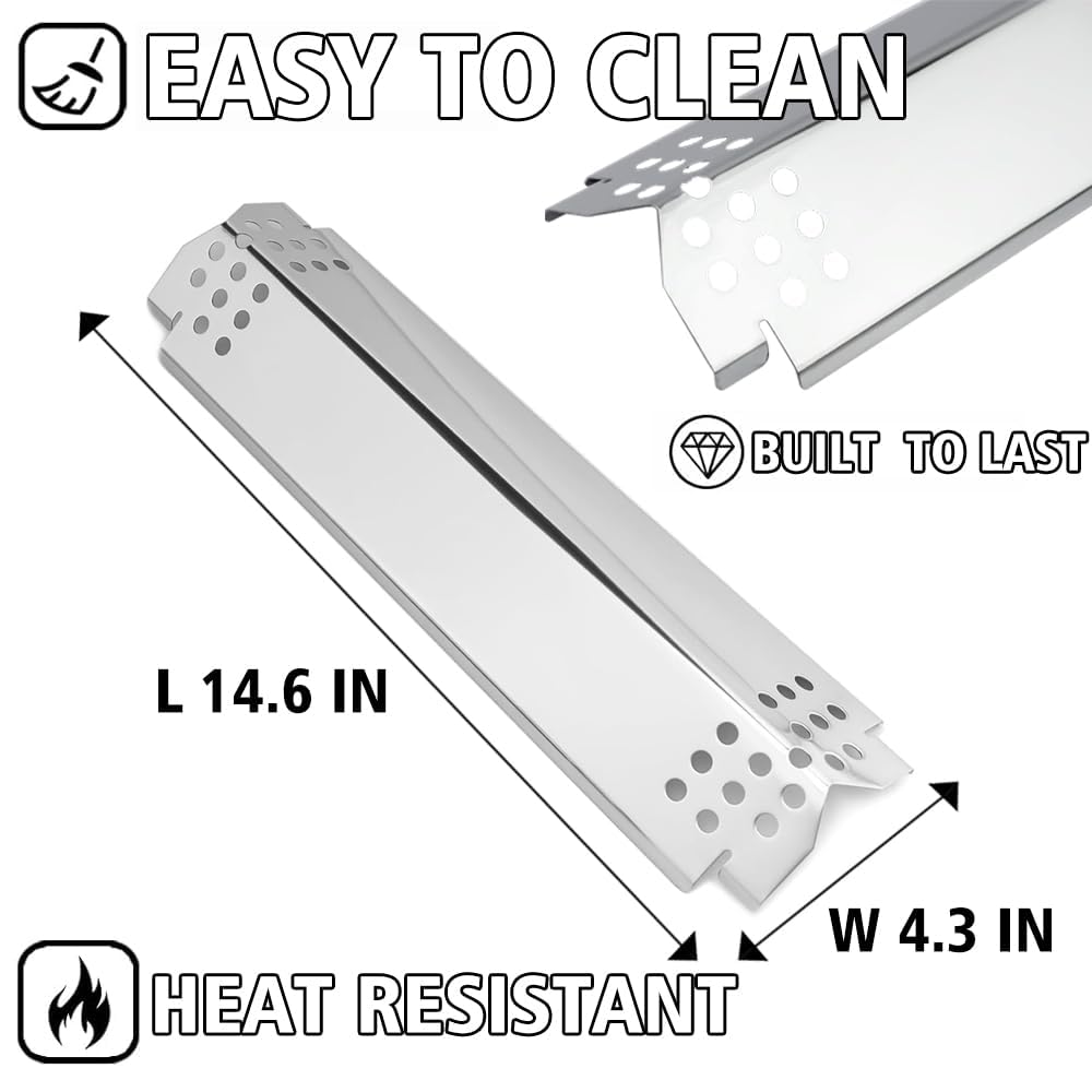 Nexgrill 4-Burner Stainless Steel Heat Plates Replacement Parts - Compatible with Models 720-0896B, 720-0896C, 720-0882A, 720-0896, 720-0925, 720-0896E - Perfect for Gas Grill Repair & Maintenance