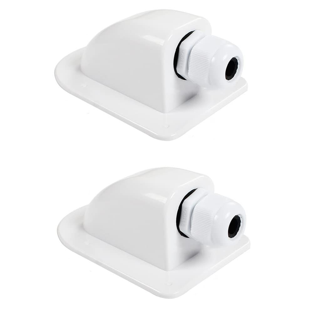 Waterproof Solar Cable Entry Gland - 2PCS White Cable Housing for RV, Caravan, Roof & Marine Solar Panels | Weatherproof Electrical Connector for Outdoor Solar Power Systems, Campers & Boats