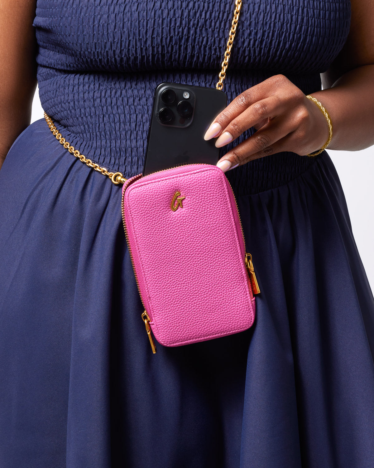 Pebble Phone Crossbody Bag - Hot Pink | Stylish & Compact for Everyday Use, Travel, and Outings