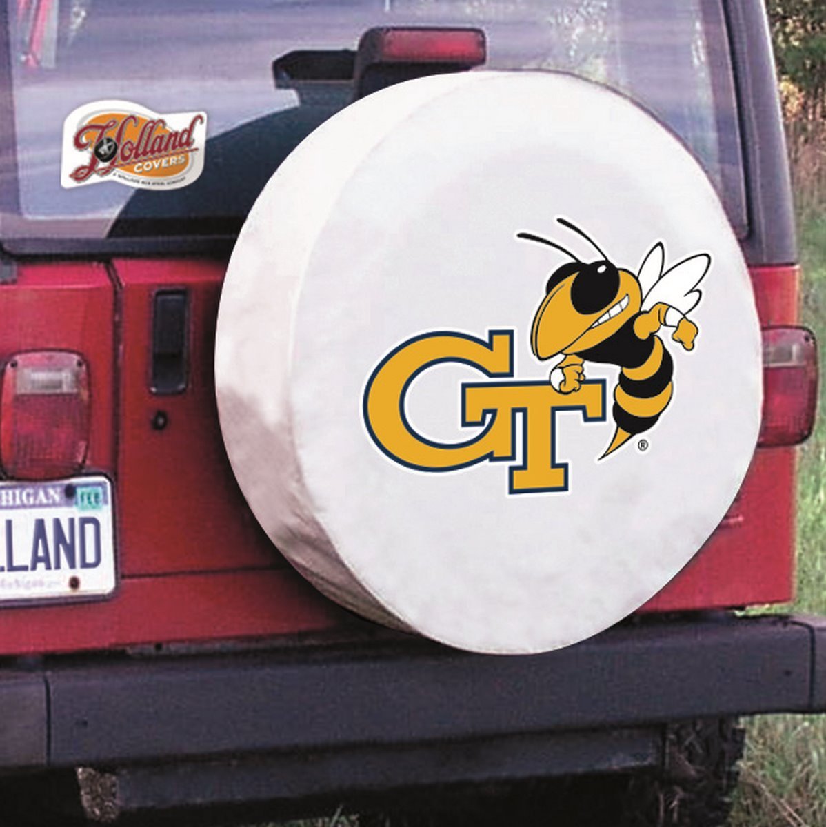NCAA Georgia Tech Yellow Jackets Tire Cover - Waterproof & Durable Car Wheel Cover for Tailgating & College Football Games