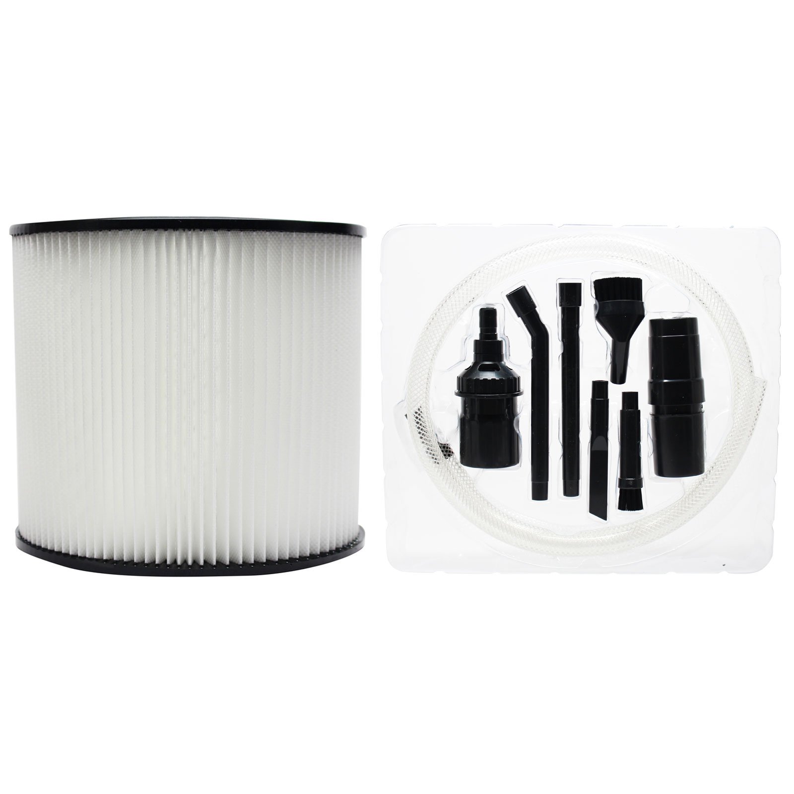 UpStart Battery 3-Pack Replacement Cartridge Filters for Shop-Vac LB650C Wet/Dry Vacuum - Compatible with Shop-Vac 90304 Filter & Includes 7-Piece Micro Vacuum Attachment Kit - Perfect for Home Cleaning, Workshop Dust Collection, and DIY Projects