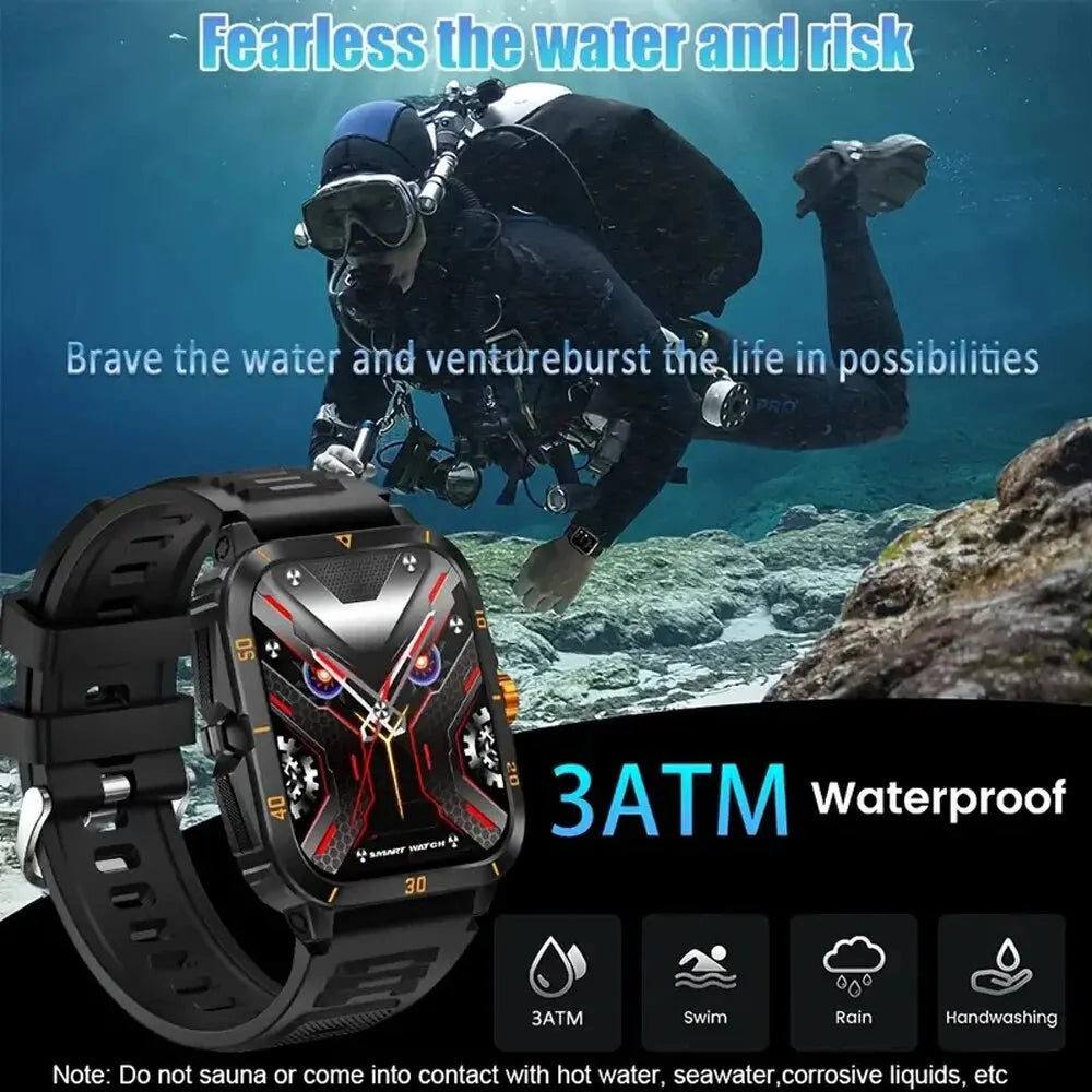 SENBONO Military Smart Watch for Men - IP68 Waterproof, 3ATM Shockproof, Outdoor Sports & Fitness Tracker - Perfect for Hiking, Running, Camping & Military Use
