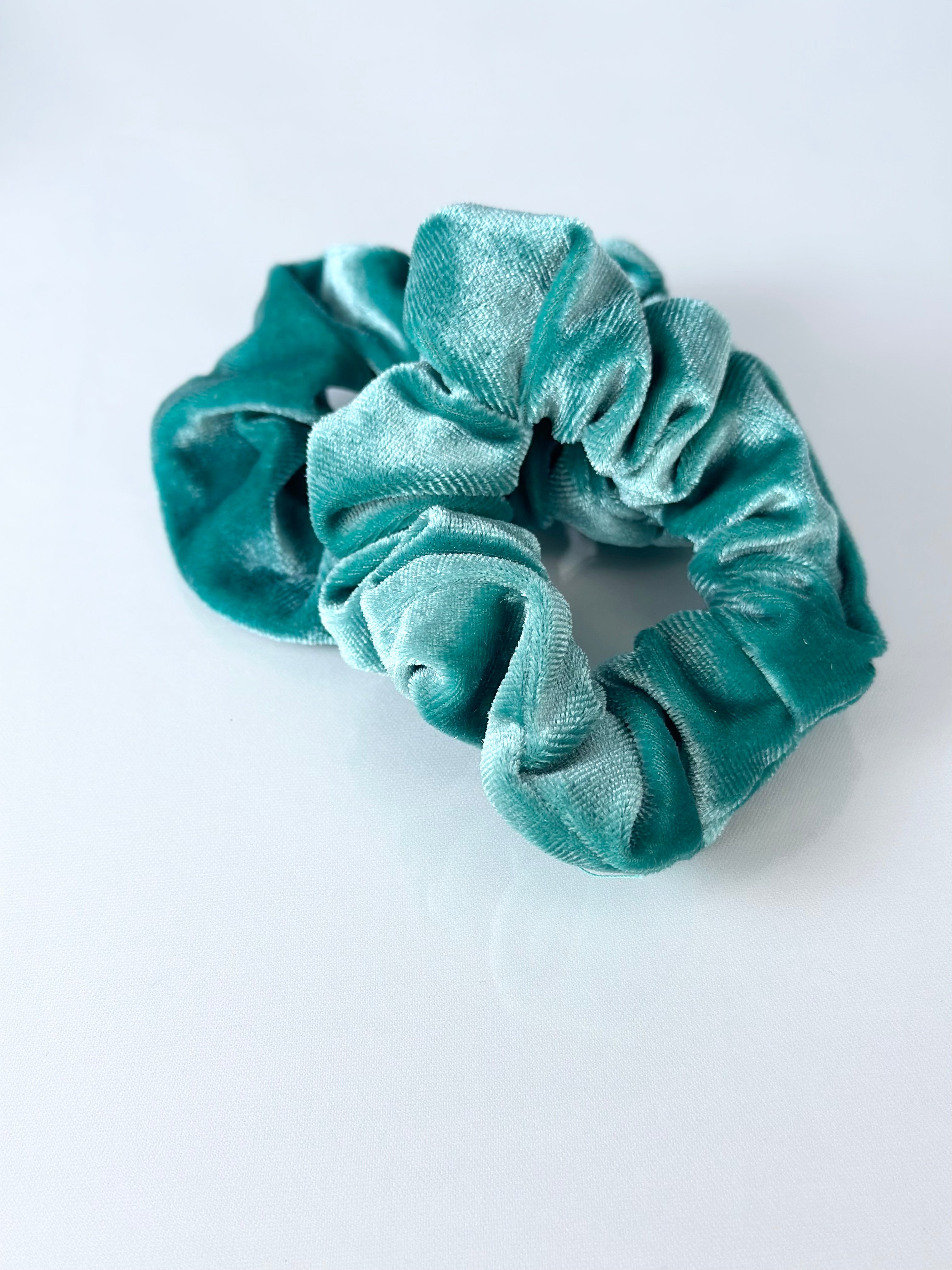Soft Velvet Hair Scrunchies for Women - Set of 2 Small Hair Ties (Black & Burgundy) - Perfect for Workouts, Office & Everyday Hairstyles